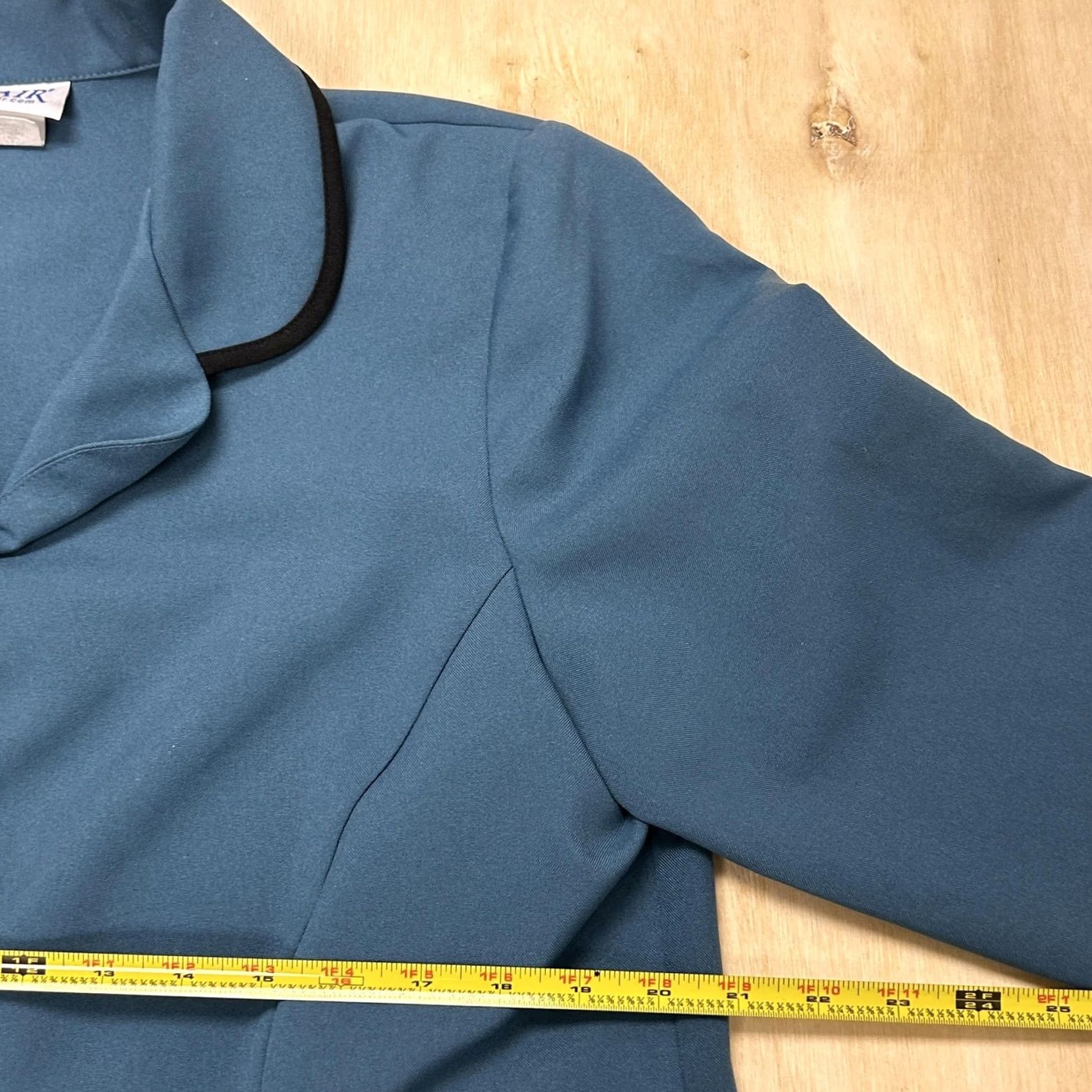 Blair Blair Blazer Womens 16P Blue Polyester Crepe Collared Single Breasted Jacket Size XXL / US 16-18 / IT 52-54 - 6 Thumbnail