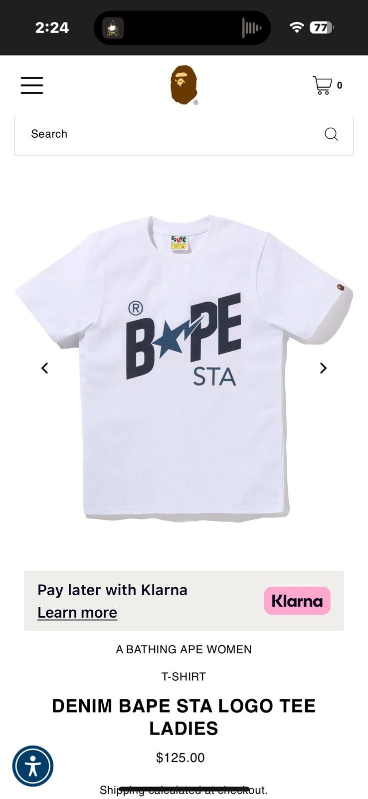 Bape *NEW* Denim BAPE STA Logo Tee Ladies Size S / US 4 / IT 40 - 9 Thumbnail