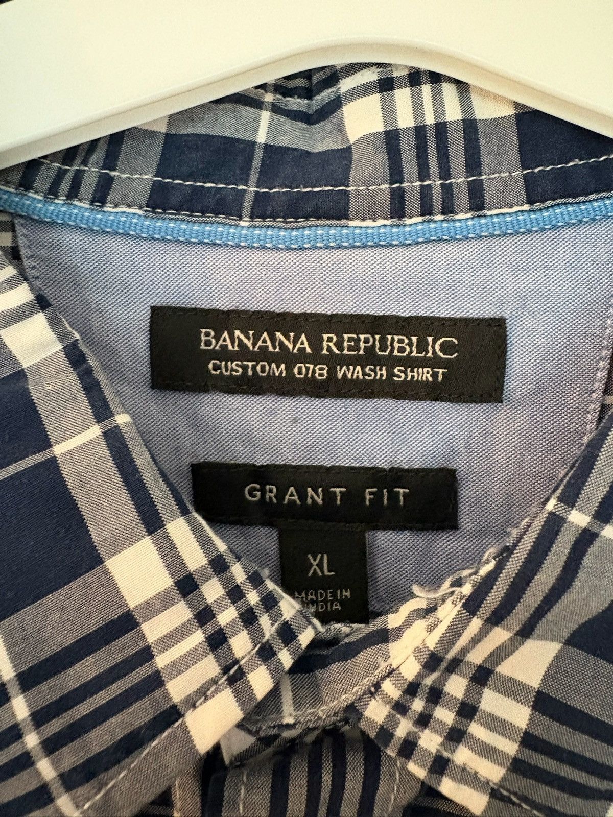 Banana Republic Banana Republic Grant Fit Blue & White Plaid Button-up – XL Size US XL / EU 56 / 4 - 5 Thumbnail