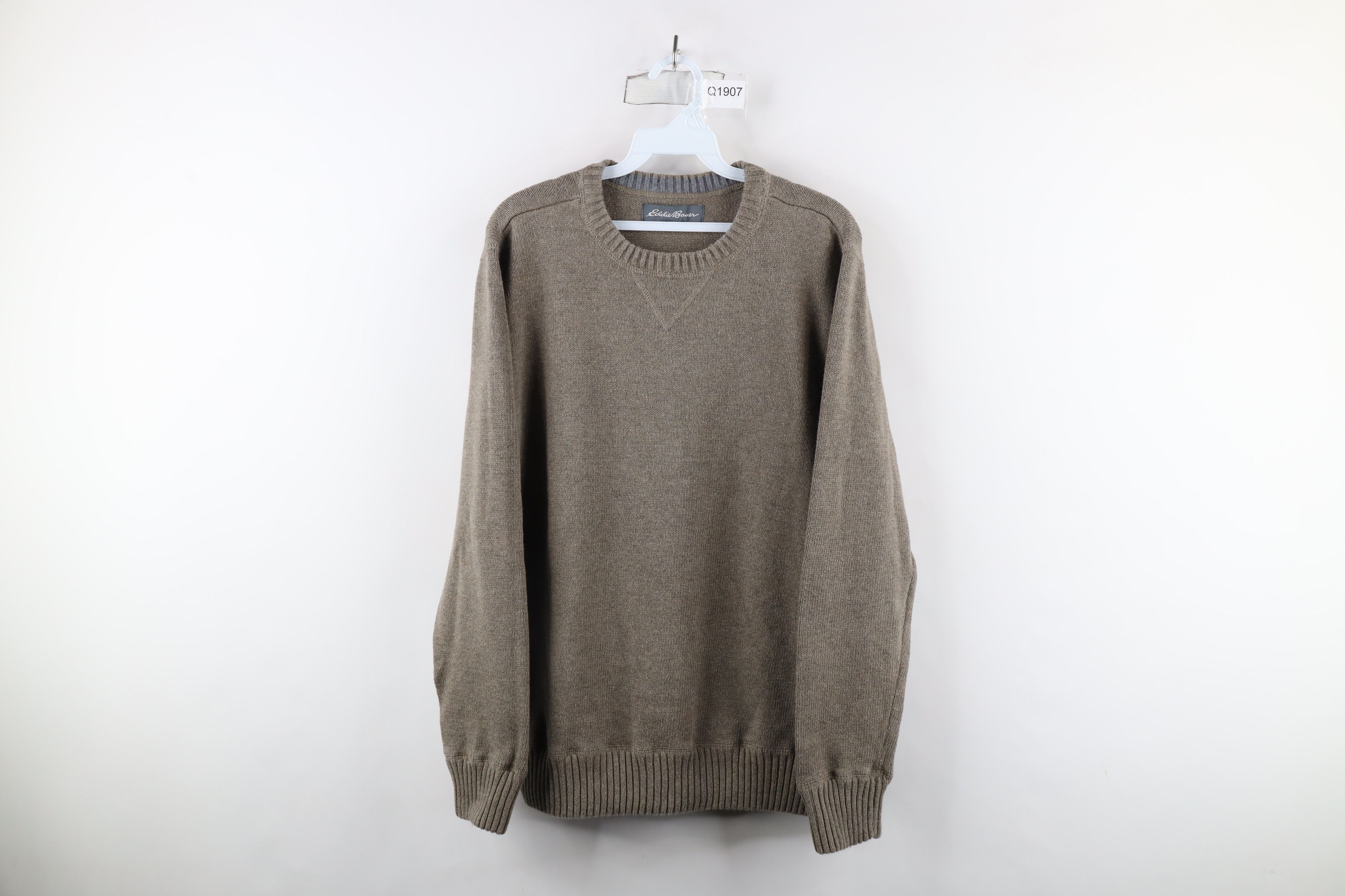 Eddie Bauer × Vintage Vintage Eddie Bauer Blank Cotton Kit Crewneck Sweater Beige Size US L / EU 52-54 / 3 - 1 Thumbnail