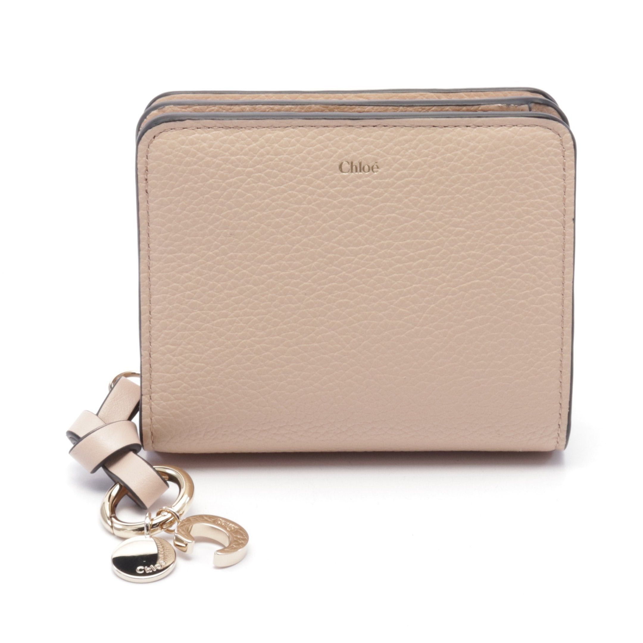 Chloe Chloe Alphabet Bi-Fold Wallet Leather Pink Beige Size ONE SIZE - 1 Thumbnail