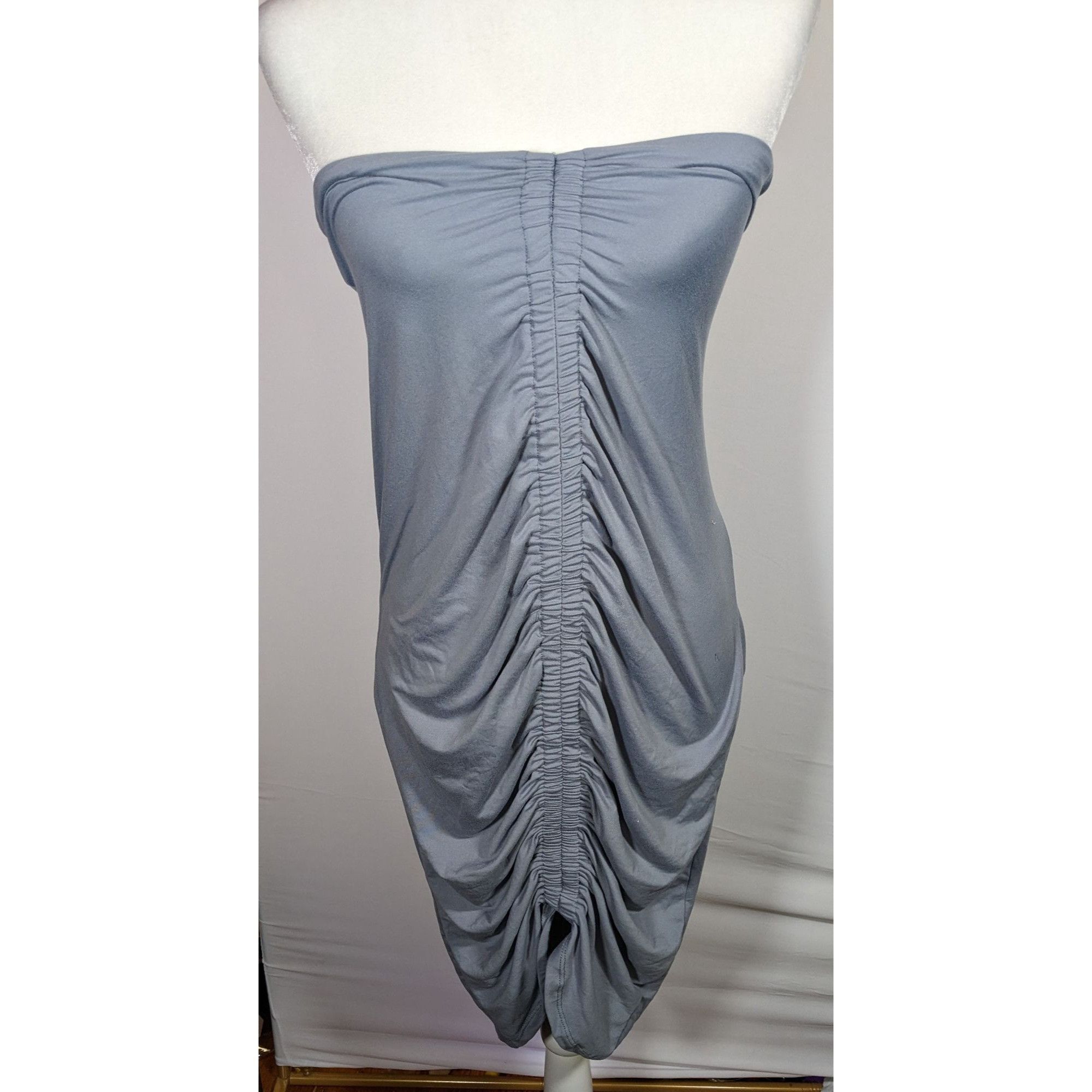 Other Heart & Hips Trendy Ruched Grey Tube Dress Size M / US 6-8 / IT 42-44 - 4 Thumbnail