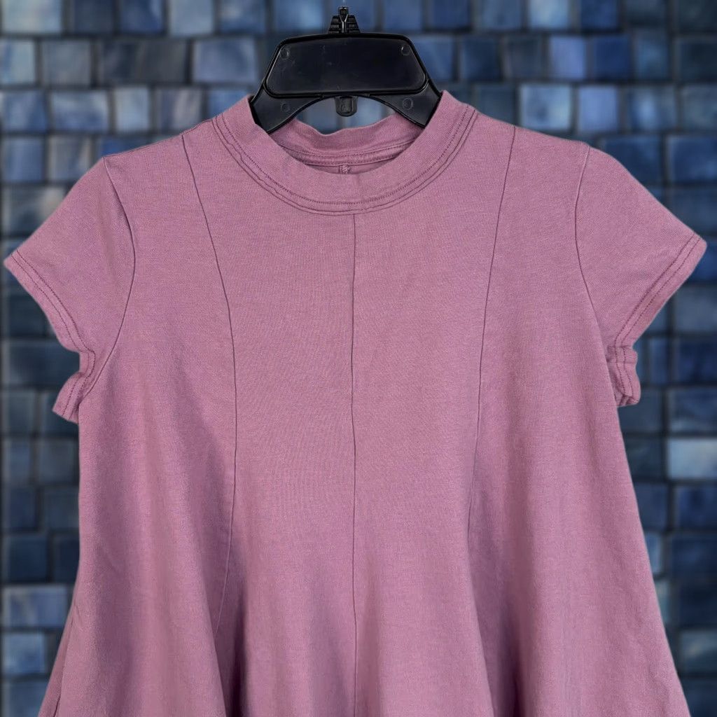 Free People Free People Free-est Shirt Womens S Pink Mock Neck Tunic Swing Trapeze Jersey Casual Girls Mens? Size S / US 4 / IT 40 - 1 Thumbnail