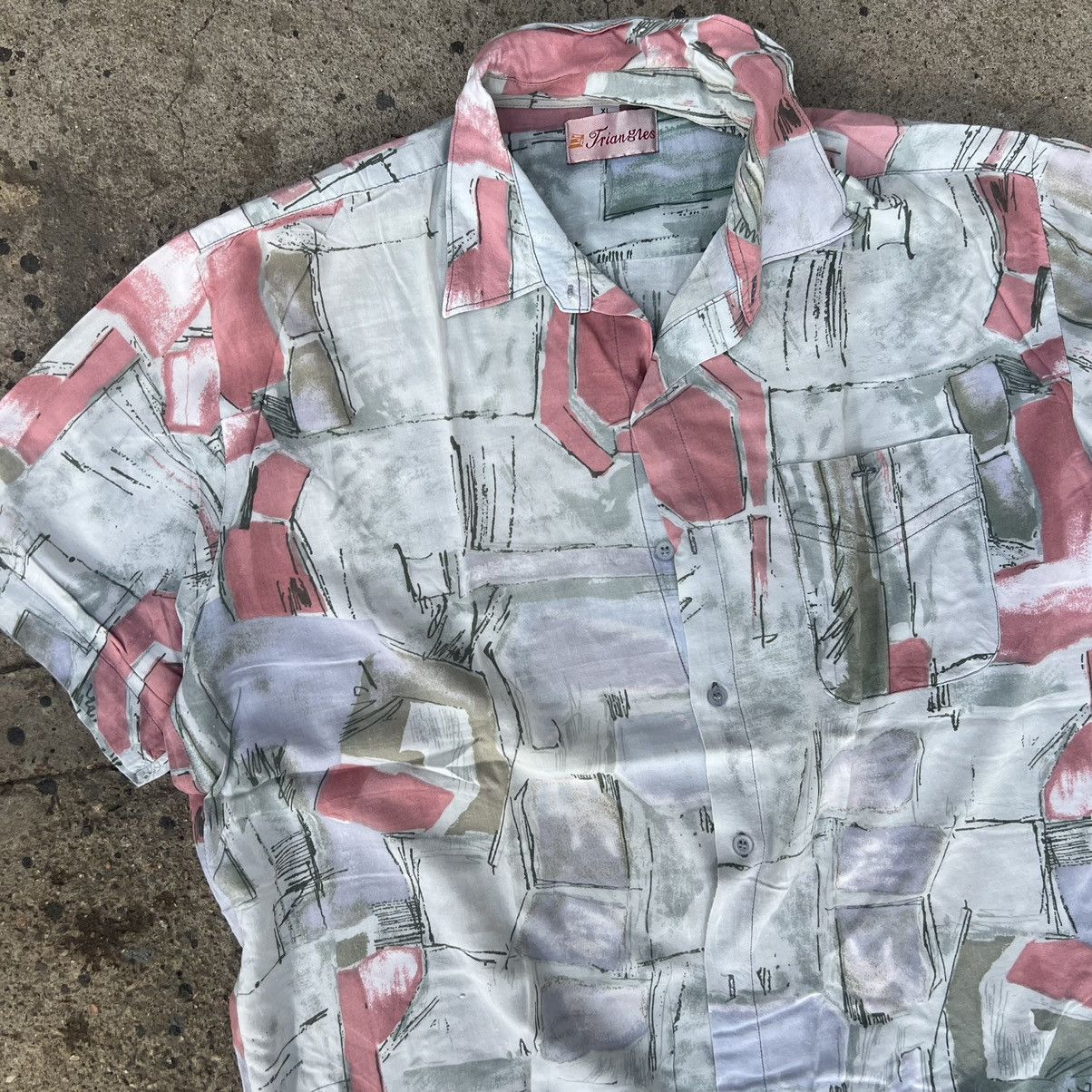 Vintage Vintage Abstract Print Flowers Art Pastel Shirt Button Up Size US XL / EU 56 / 4 - 3 Thumbnail