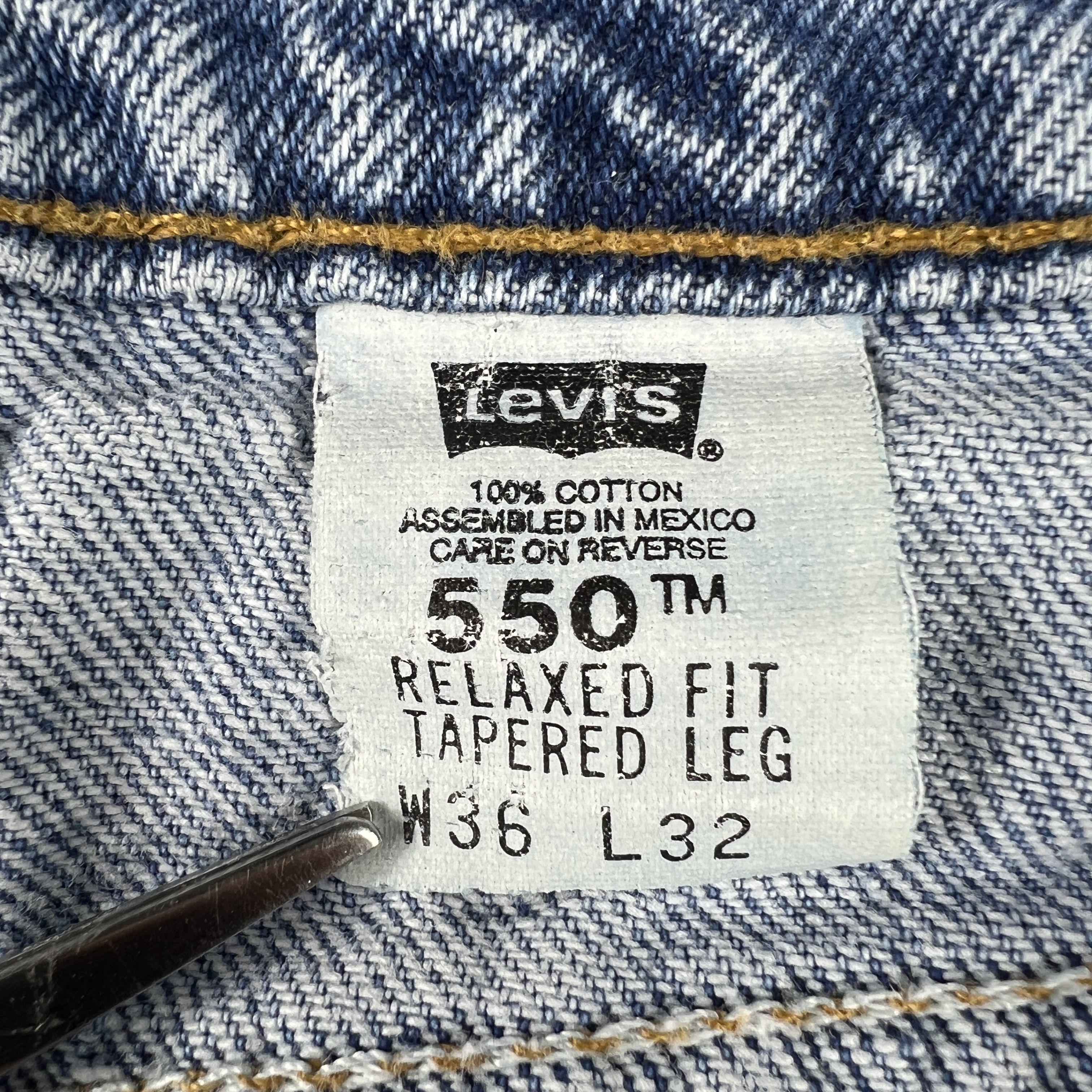Levi's × Vintage VTG 90s Levi's Jean Short 550 Cut Off Denim Orange Tab Jorts Size US 34 / EU 50 - 6 Thumbnail