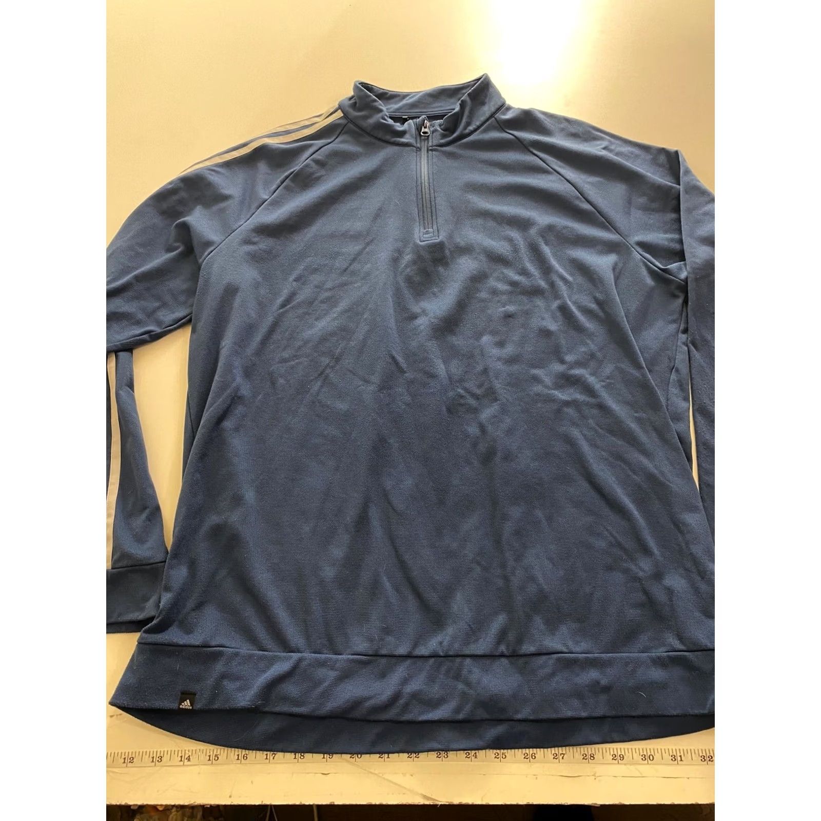 Adidas Adidas Blue Stripe Zip SWEATER XL Extra Large Mens Size US XL / EU 56 / 4 - 2 Thumbnail