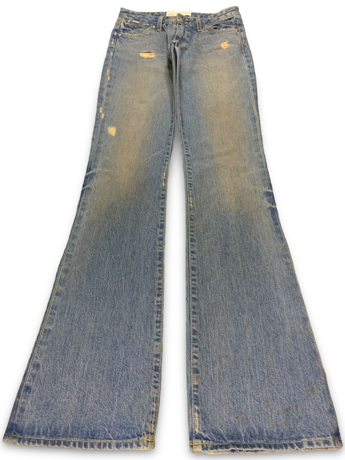image of Made In USA x Paper Denim Cloth Vintage Usa Blue Denim Faded Style Distressed Flare Jeans, Women's 