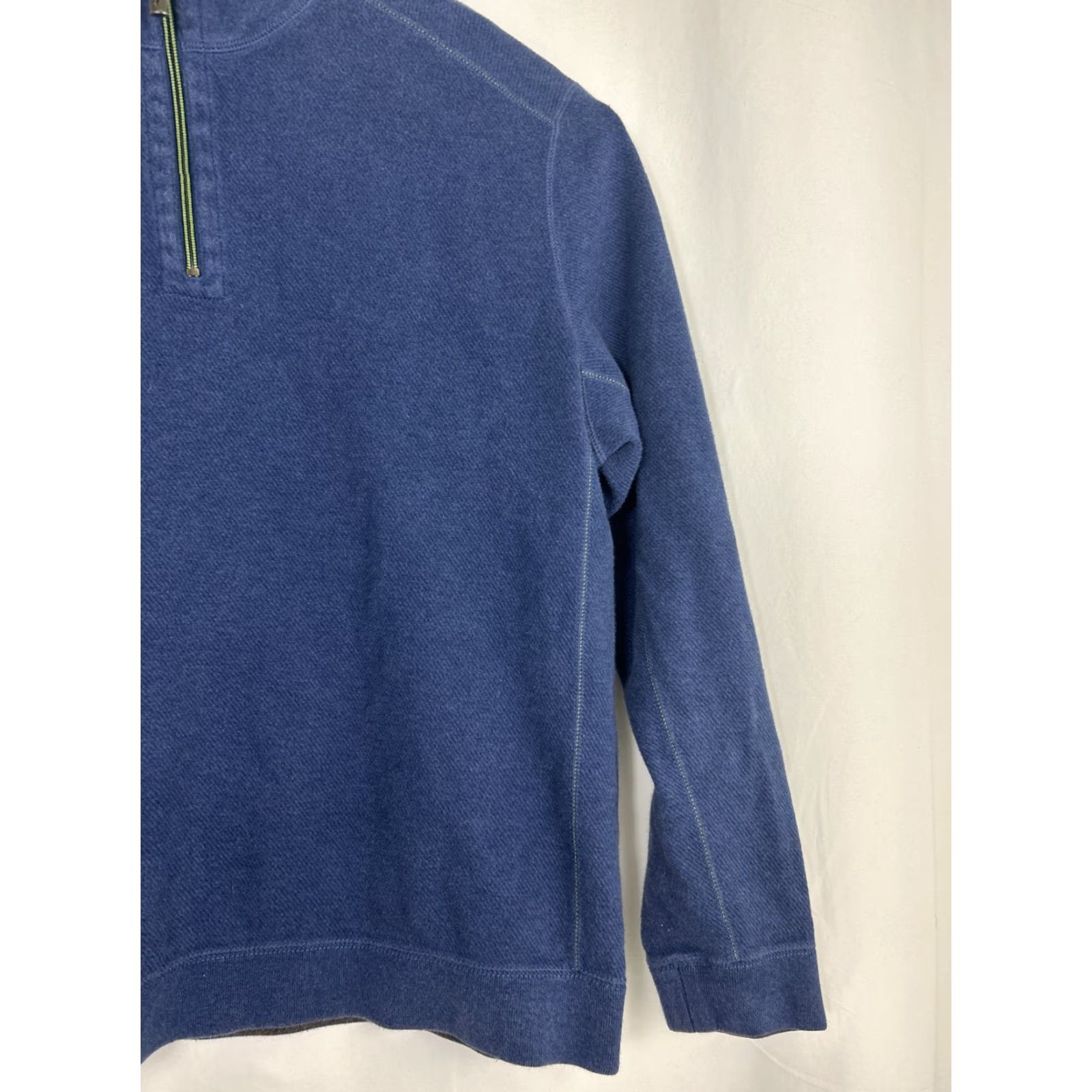 Tommy Bahama VINTAGE Tommy Bahama Mens XL Navy Blue Brown Reversible 1/4 Zip Pullover Sweater Size US XL / EU 56 / 4 - 3 Thumbnail