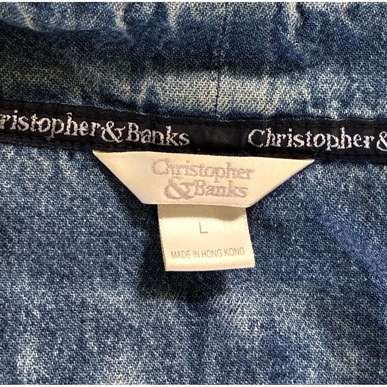 Vintage VINTAGE Christopher & Banks Denim Jacket L Blue Jean DrawString Waist Americana Boho 2000s Women's Blues Bohemian Retro USA 90s Size L / US 10 / IT 46 - 4 Thumbnail