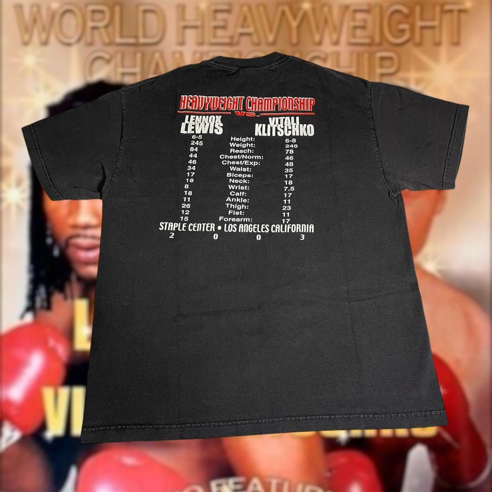 Vintage Y2K 2003 Lennox Lewis vs Vitali Klitschko Boxing Merch Tee Size US XL / EU 56 / 4 - 2 Thumbnail