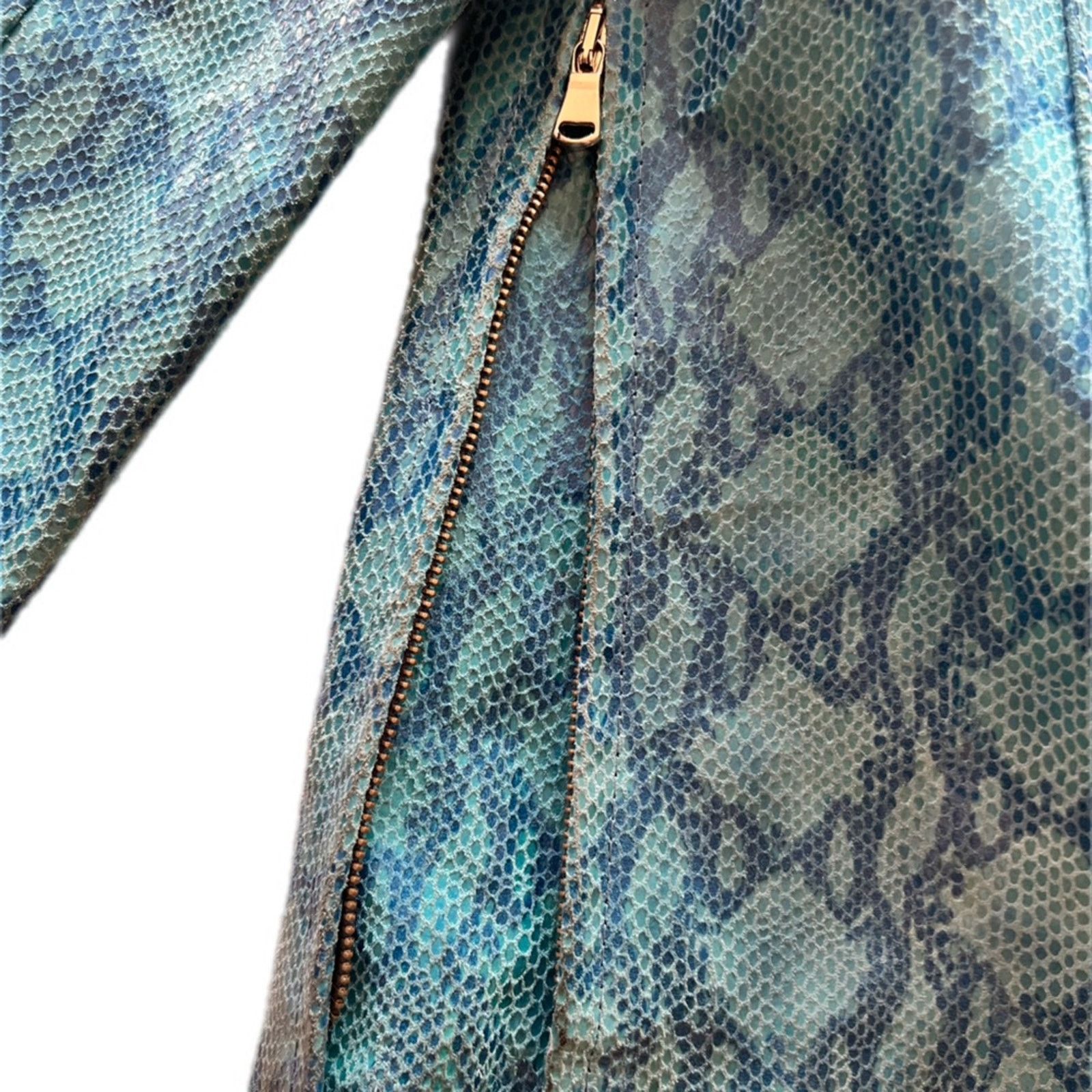 Vintage Vintage blue croc snake leather zip-up jacket Italy M Size M / US 6-8 / IT 42-44 - 3 Thumbnail