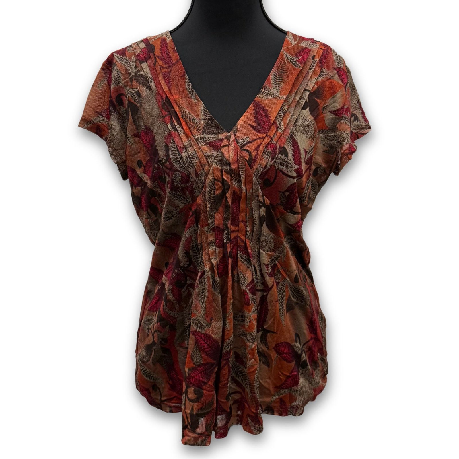 Worthington Vintage Worthington Leaf Print Babydoll Blouse | Size Small Size S / US 4 / IT 40 - 1 Thumbnail