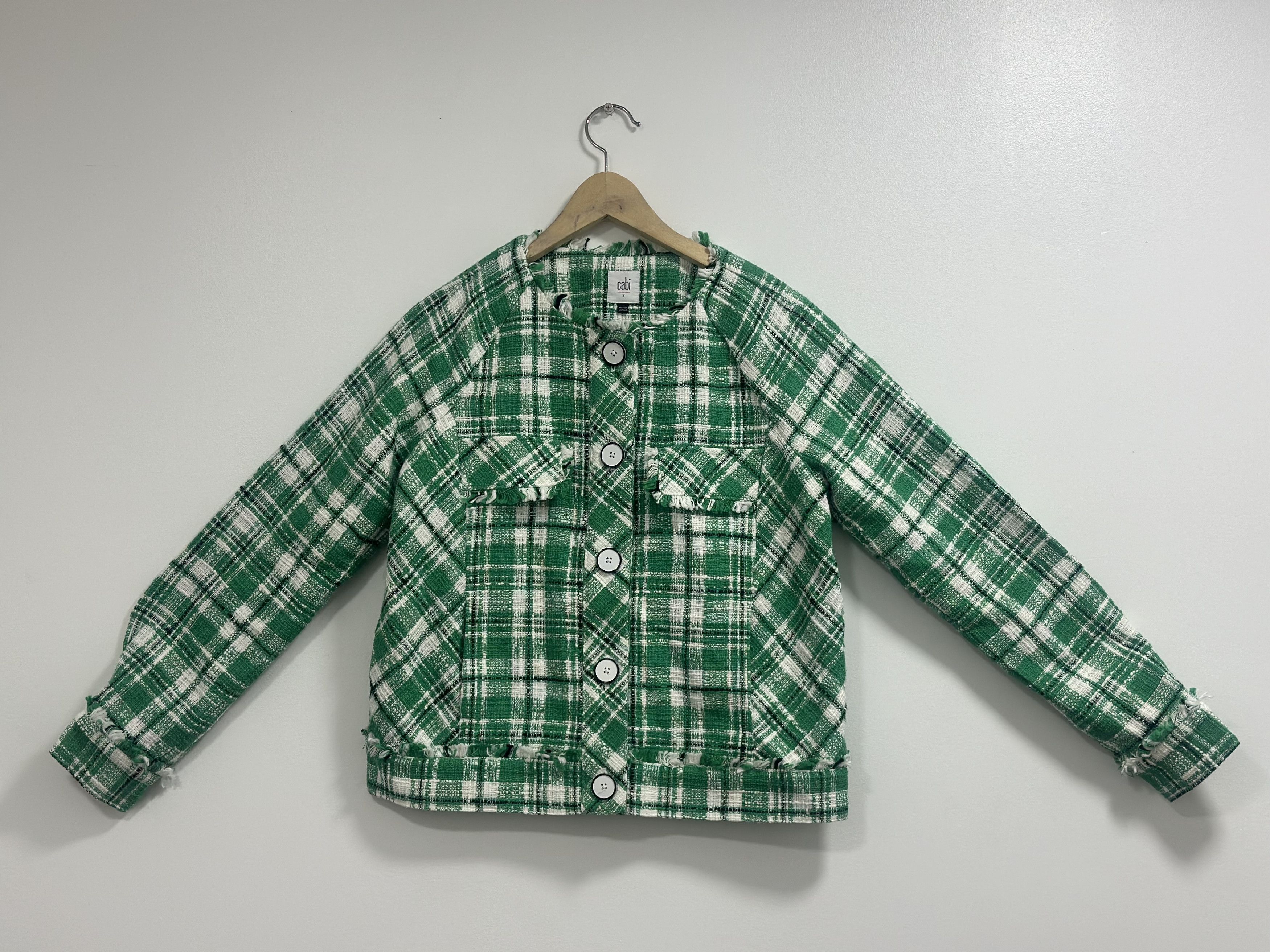 Other Cabi Sophia Green Plaid Tweed Button-Up Blazer - Size S Size S / US 4 / IT 40 - 1 Thumbnail