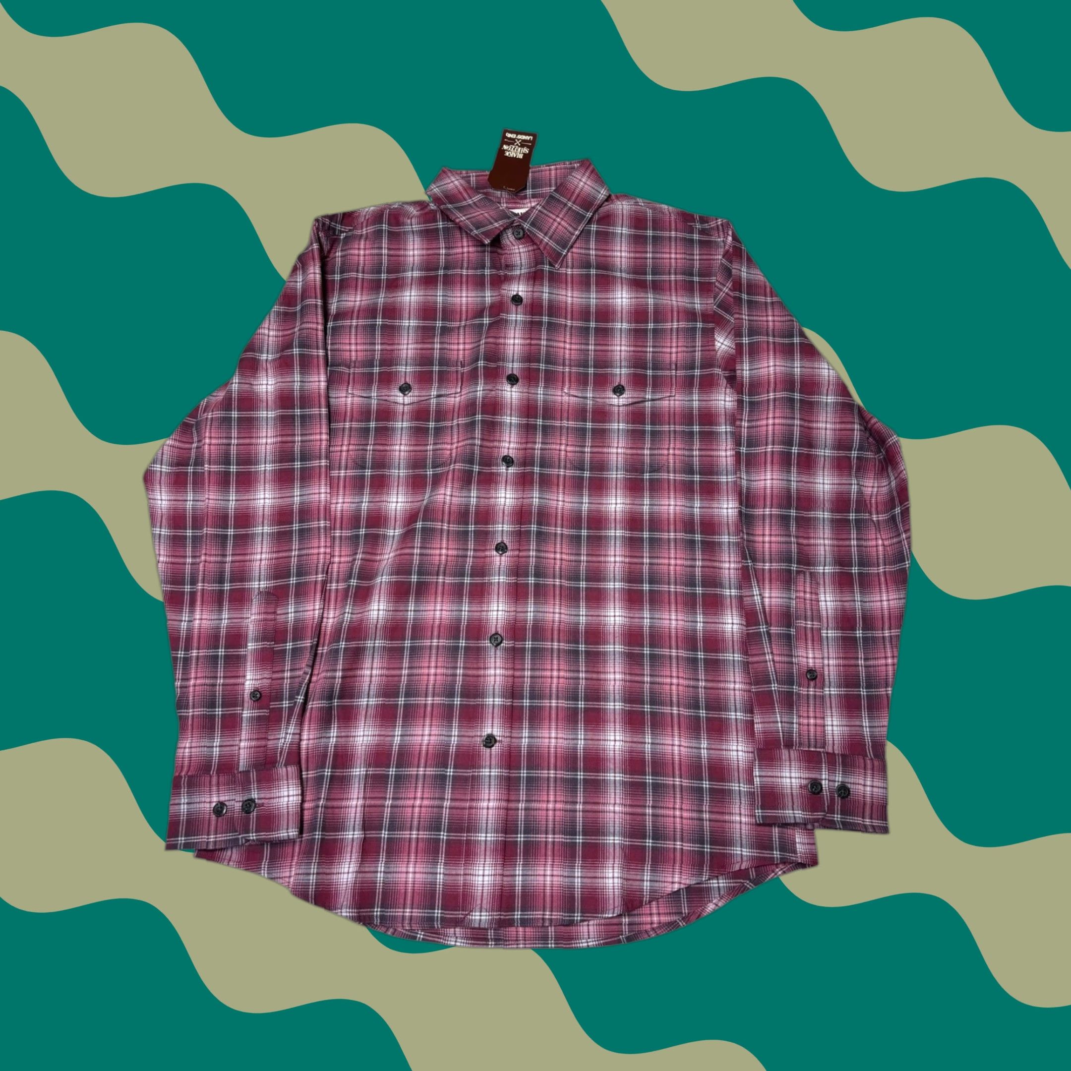 Lands' End VINTAGE Lands' End Blake Shelton Mens Plaid Long Sleeve Shirt Burgundy M Size US M / EU 48-50 / 2 - 1 Thumbnail