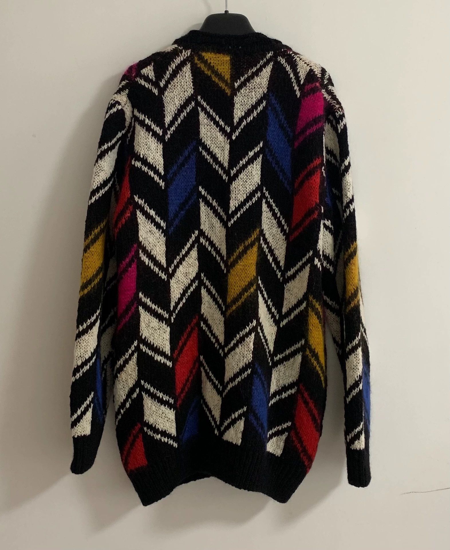 Saint Laurent Paris SLP 21FW Runway colorblocked mohair knit cardigan M Size US M / EU 48-50 / 2 - 2 Thumbnail