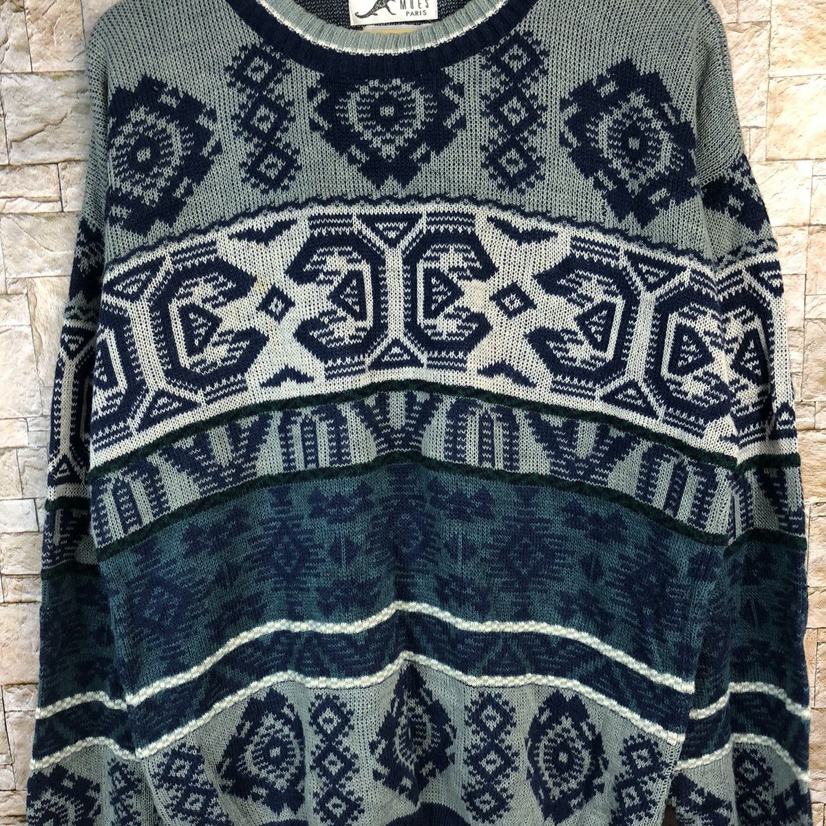 Homespun Knitwear Les Mues Paris Blue Knitwear sweatshirt #A689 Size US L / EU 52-54 / 3 - 5 Thumbnail