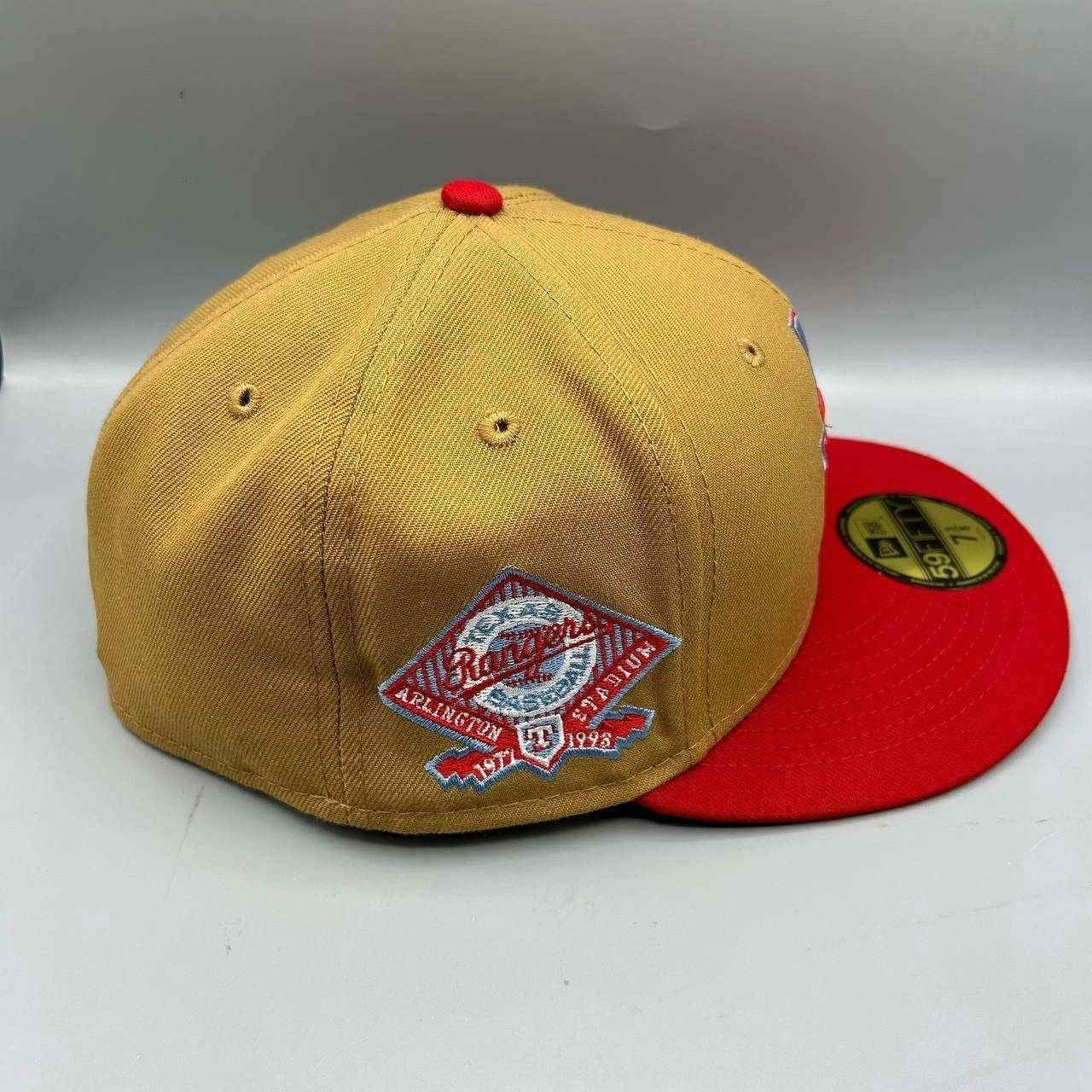 New Era Texas Rangers Hat Men 7 3/8 Brown Red MLB Fitted Cap Size ONE SIZE - 7 Thumbnail