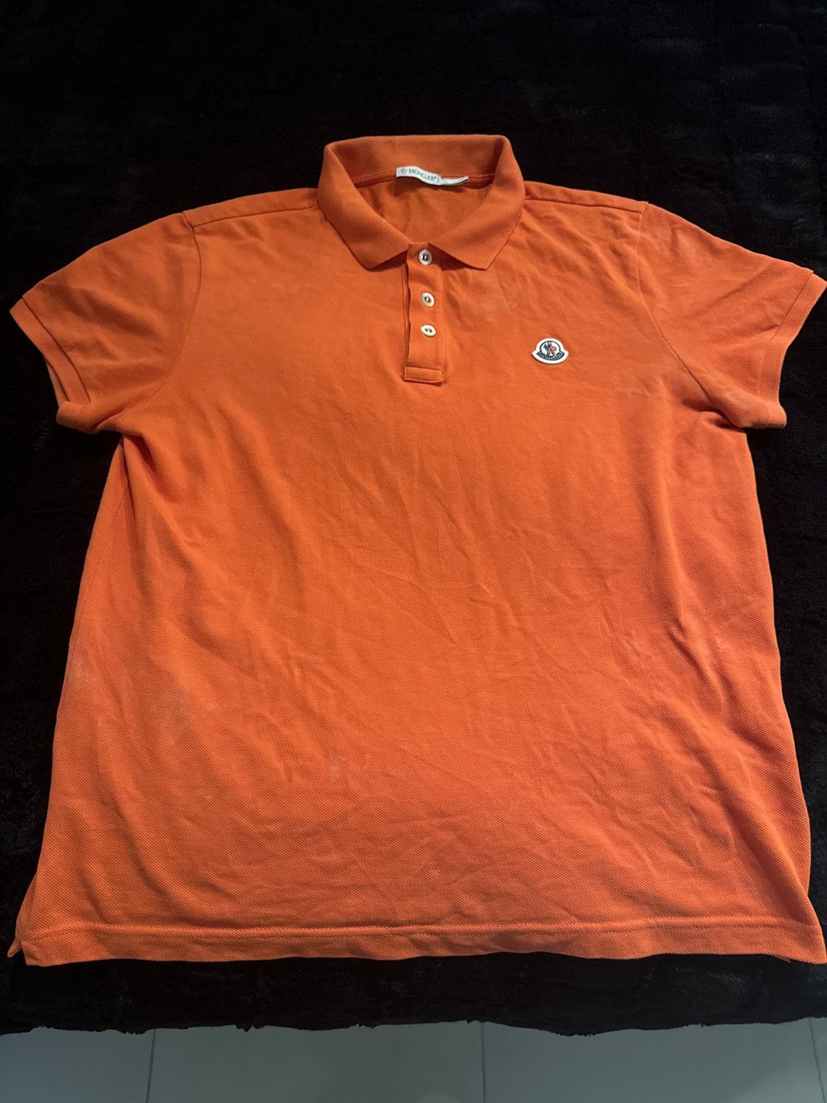 image of Moncler Maglia Polo Manica Corta Ss - Small in Orange, Men's