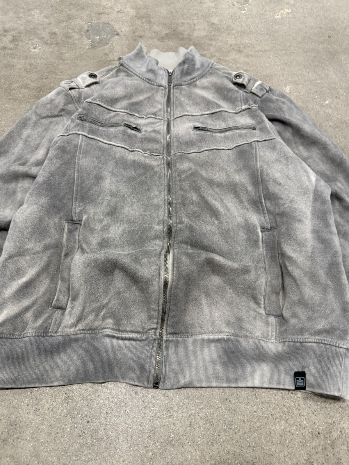 Vintage Y2K THE MACHINE ARCHIVE STYLE GRUNGE FADED FULL ZIP JACKET Size US XL / EU 56 / 4 - 4 Thumbnail