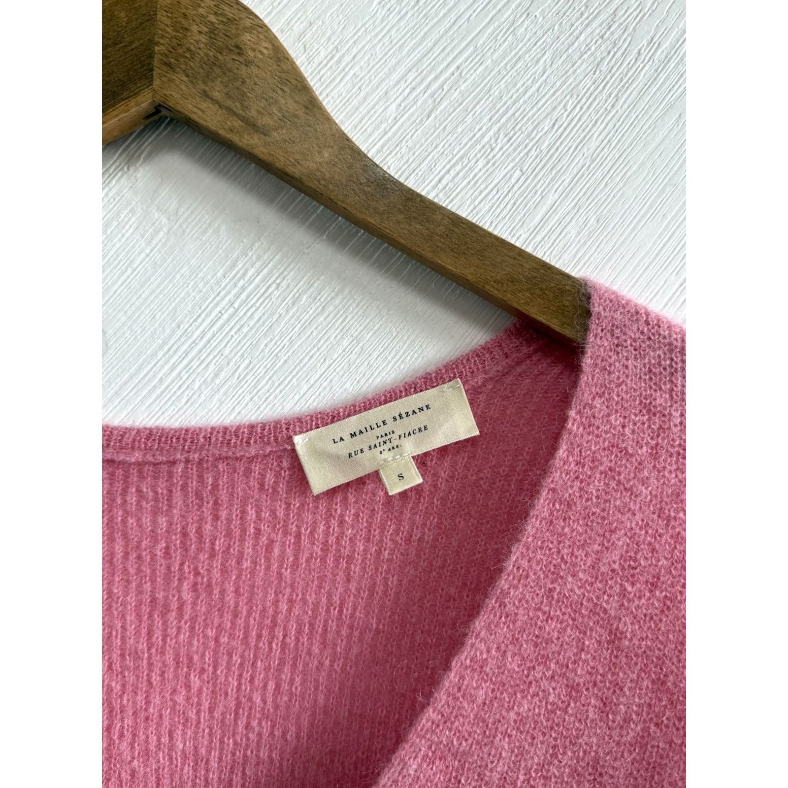 Vintage SEZANE PARIS LA MAILLE WOOMEN’S CARDIGAN SWEATERS PINK WOOL LUXURY RARE Size S Size S / US 4 / IT 40 - 5 Thumbnail