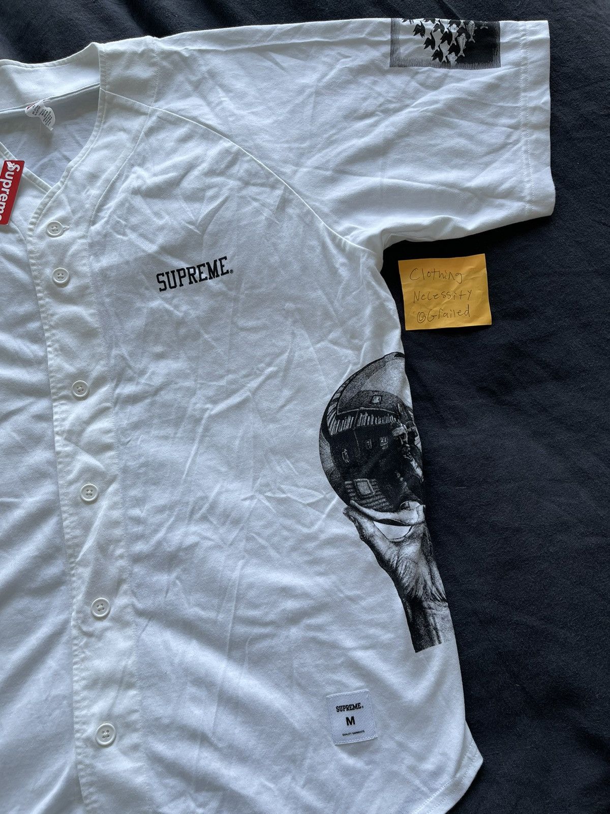 Supreme DSWT Supreme MC Escher Baseball Jersey White Size US M / EU 48-50 / 2 - 2 Thumbnail