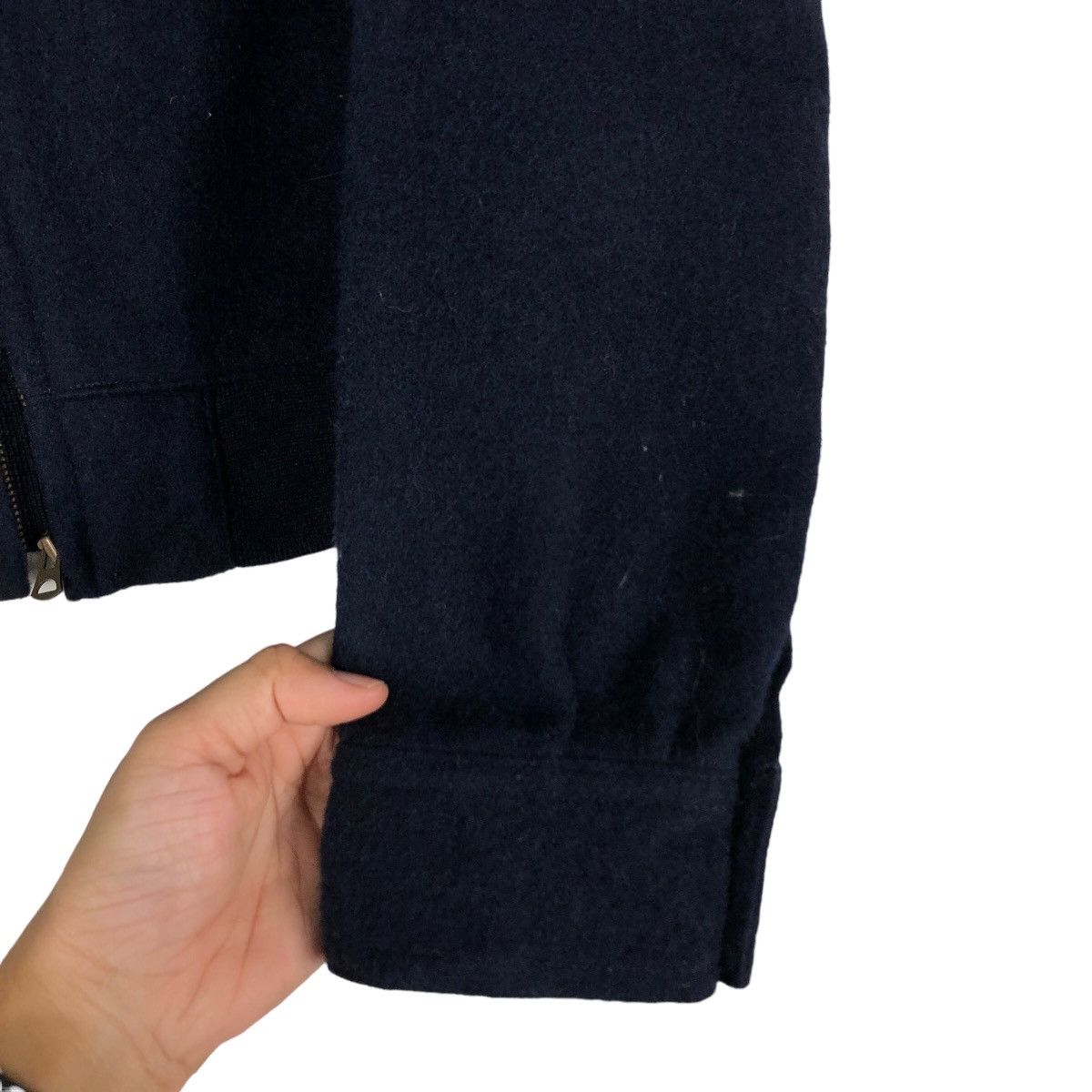 45rpm 🔥Cropped Biker Jacket Wool Indigo Modern Work Japan Made Size US XS / EU 42 / 0 - 15 Thumbnail