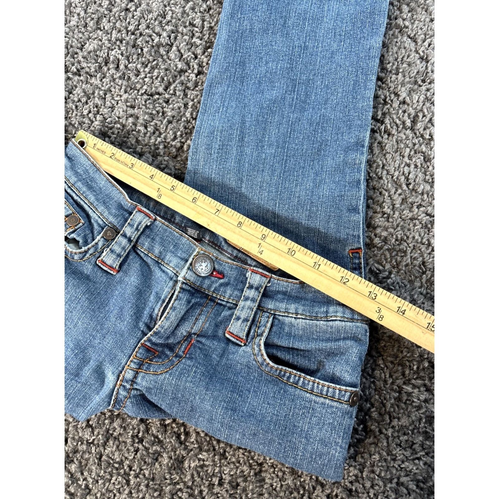 Vintage VINTAGE Tommy Jeans Jeans Womens 26x30 Blue Low Rise Boot Jeans 5-Pocket Distressed Flap Y2K Size 26" / US 2 / IT 38 - 5 Thumbnail