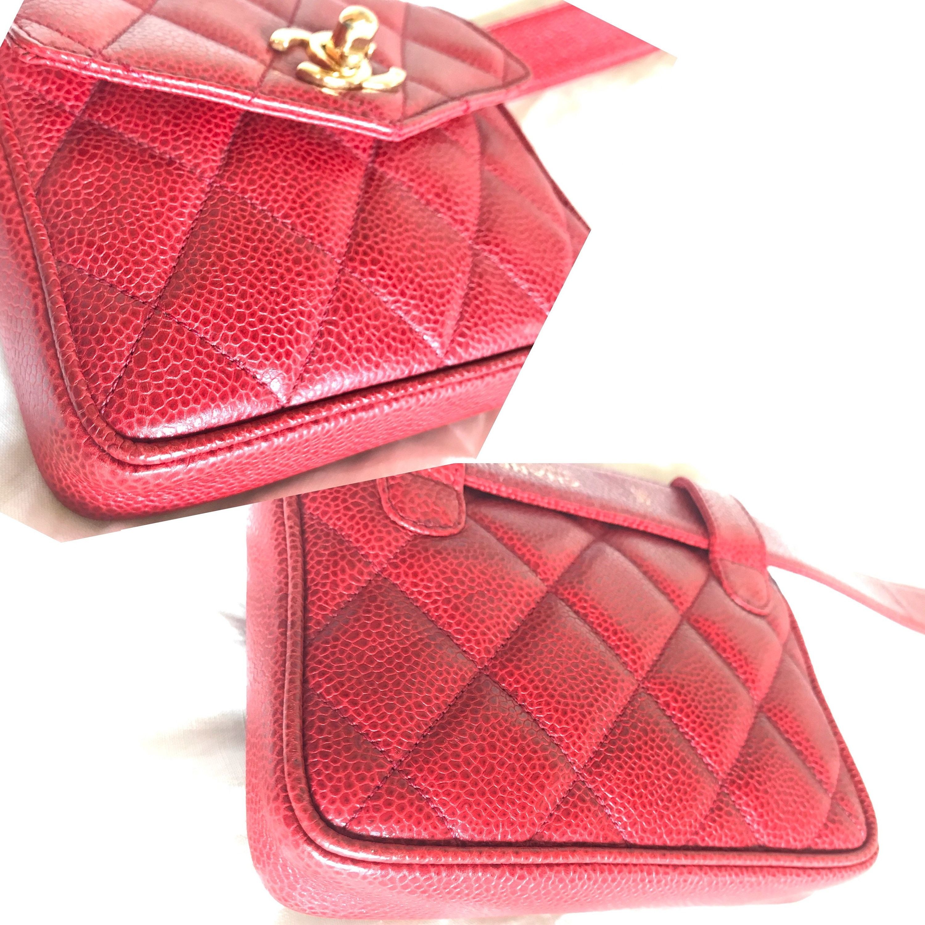Chanel Vintage CHANEL 2.55 red caviar waist bag, fanny pack with be Size ONE SIZE - 4 Thumbnail