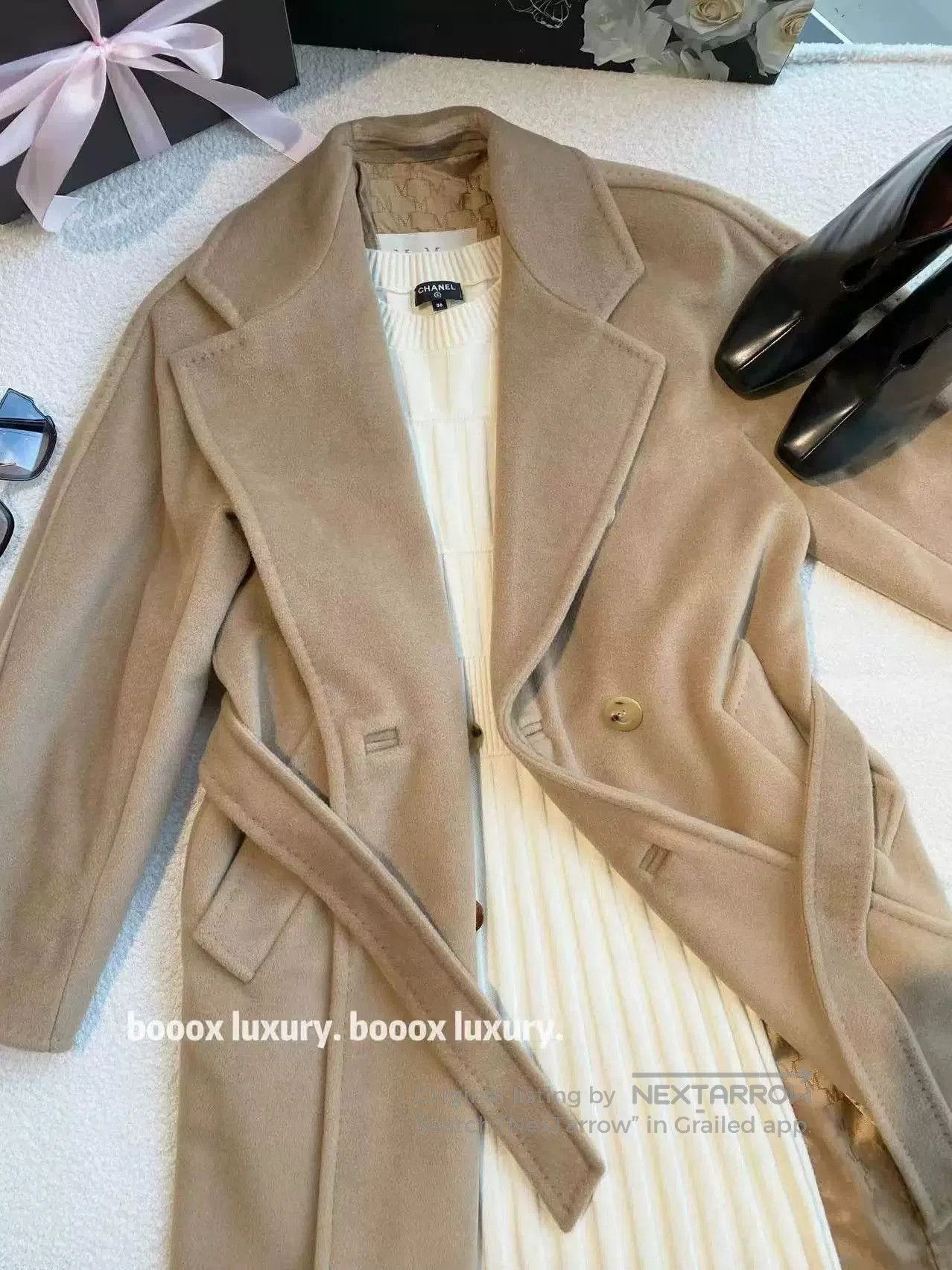 Max Mara 101801 Camel Wool Coat.