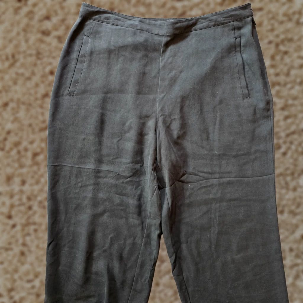 Tommy Bahama Tommy Bahama Pants Womens Size 8 Black Silk Wide-Leg Side Zip Cropped Casual Size 30" / US 8 / IT 44 - 1 Thumbnail