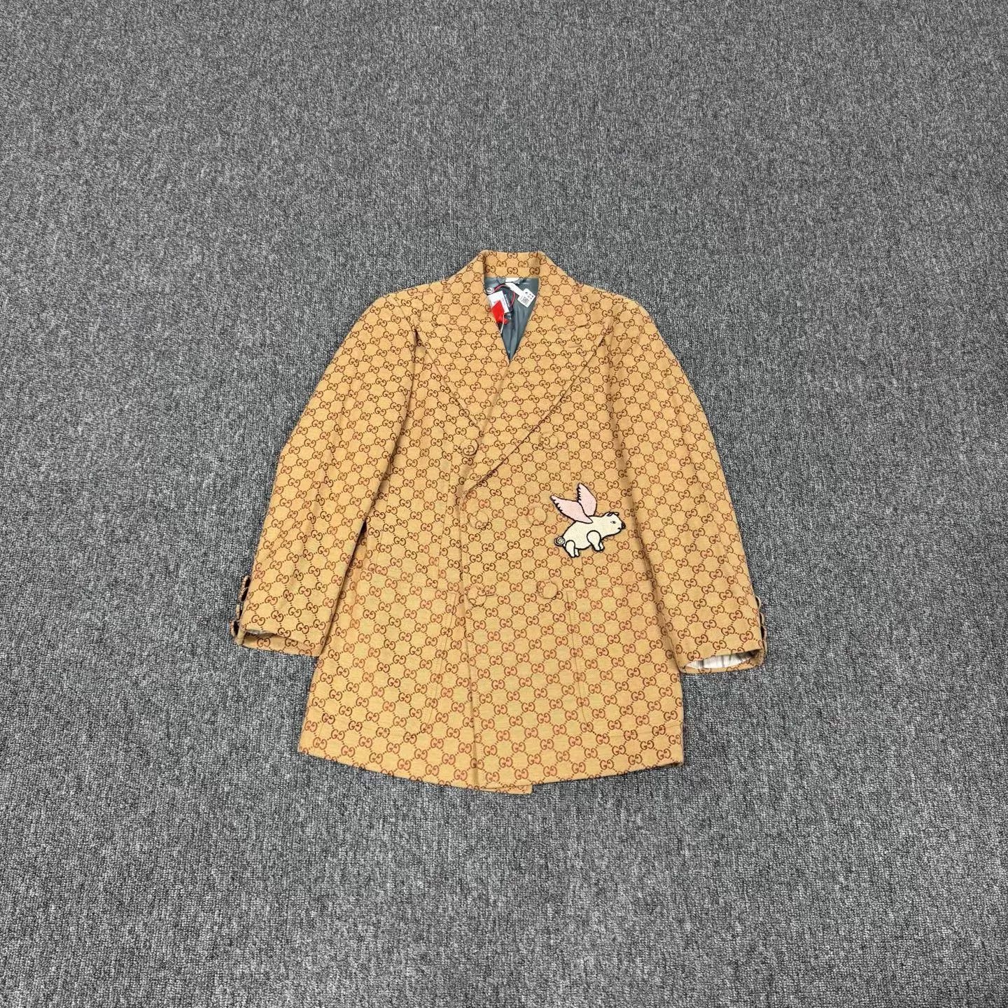 Gucci Gucci GG Monogram Pig Embroidered Suit Jacket 44 Size 44R - 1 Thumbnail
