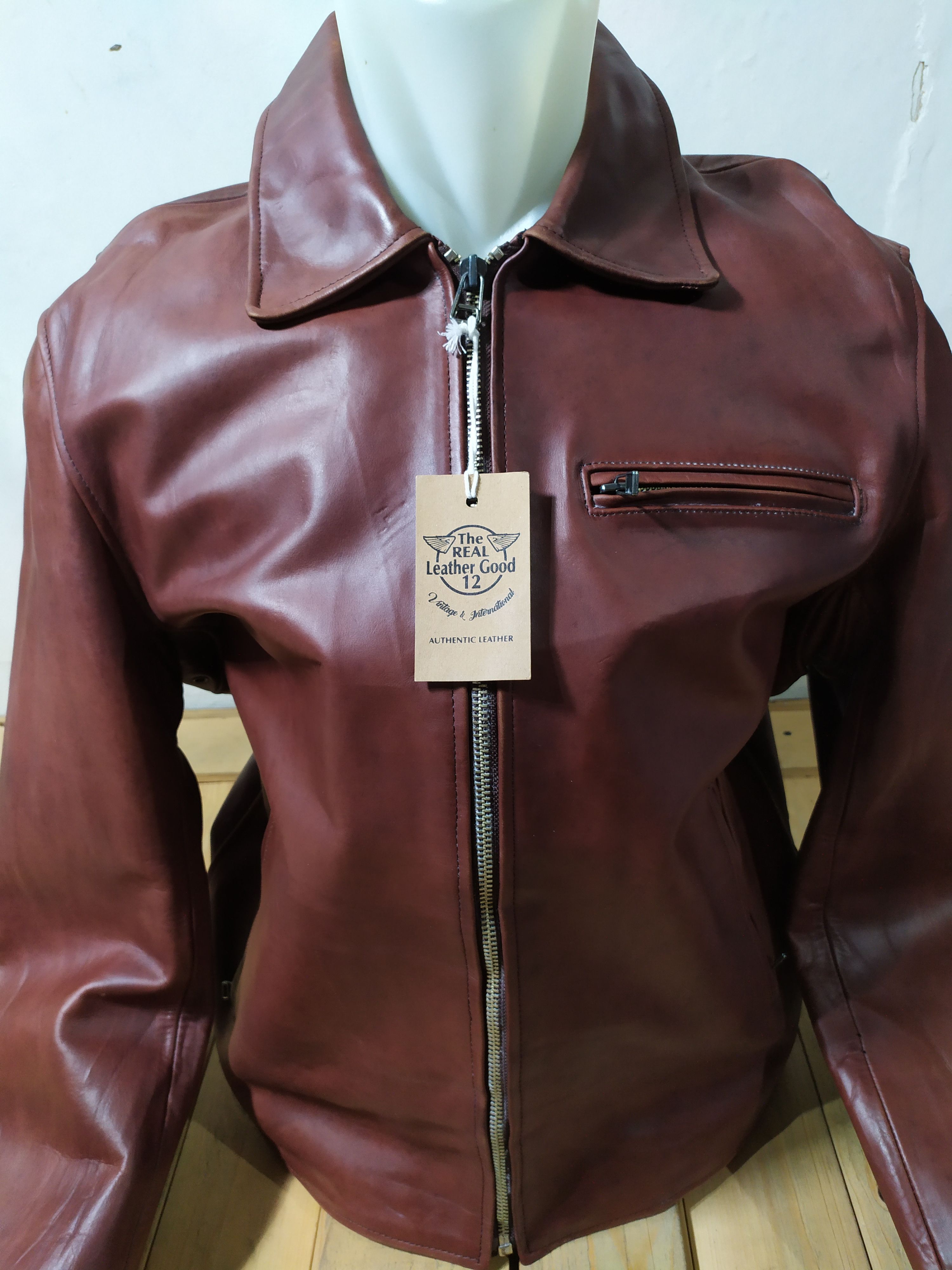 HARLEY DAVIDSON CHERRY RED LEATHER CLASSIC RIDER JACKET