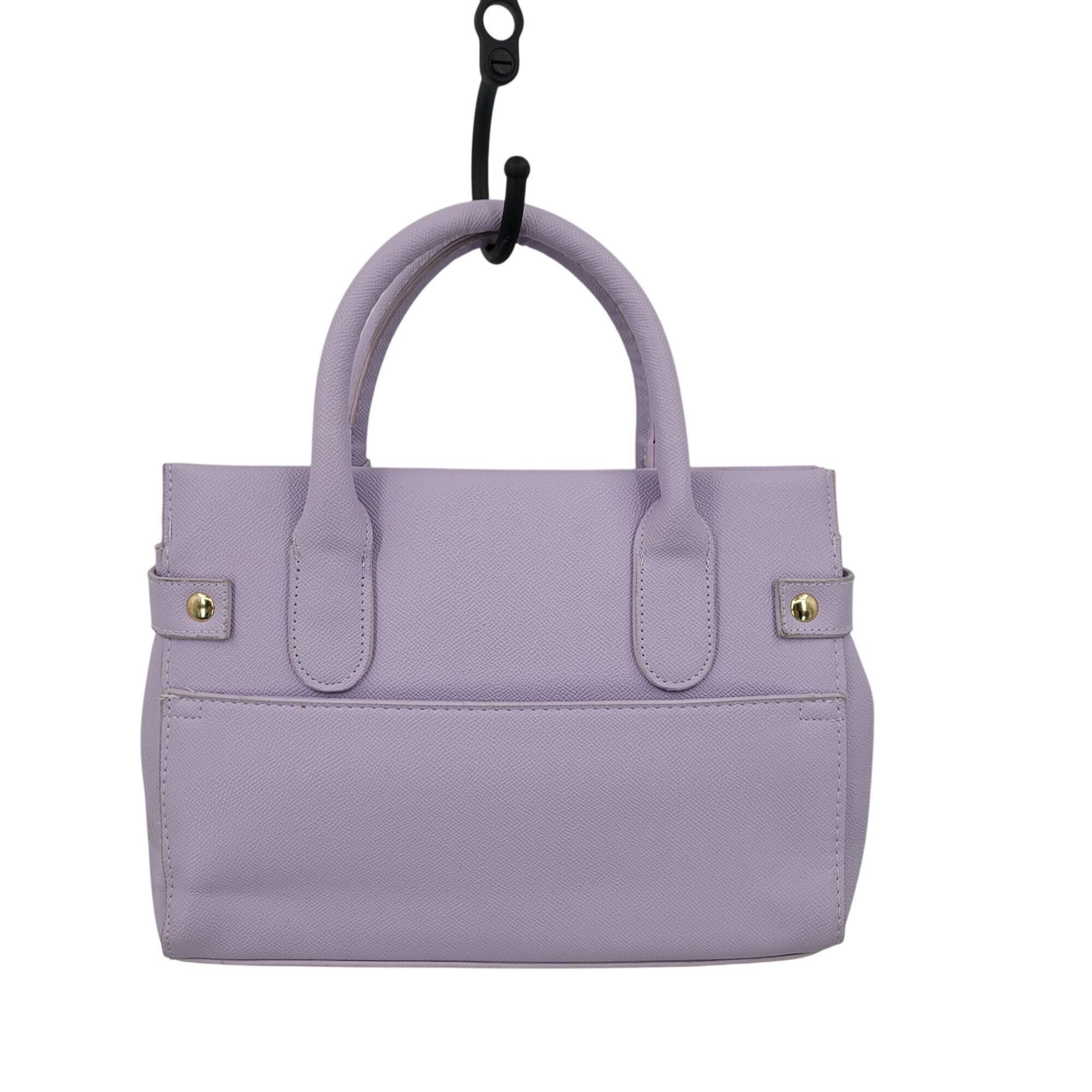 Bebe Womens Vegan Evie Satchel Bag Lilac Pastel Purple Faux