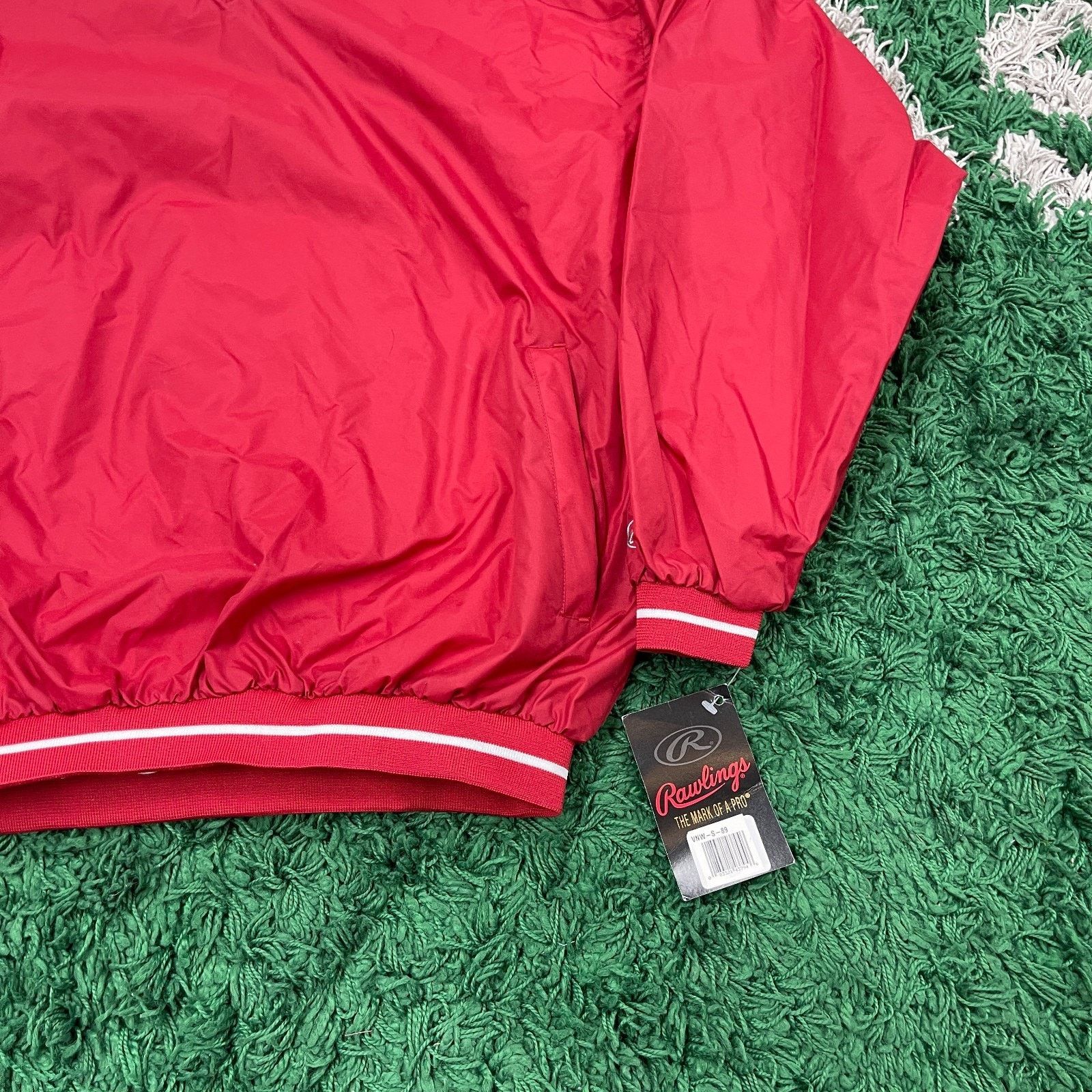 Vintage Vintage New Rawlings Pullover Warm Up Jacket Red Medium Size US M / EU 48-50 / 2 - 3 Thumbnail