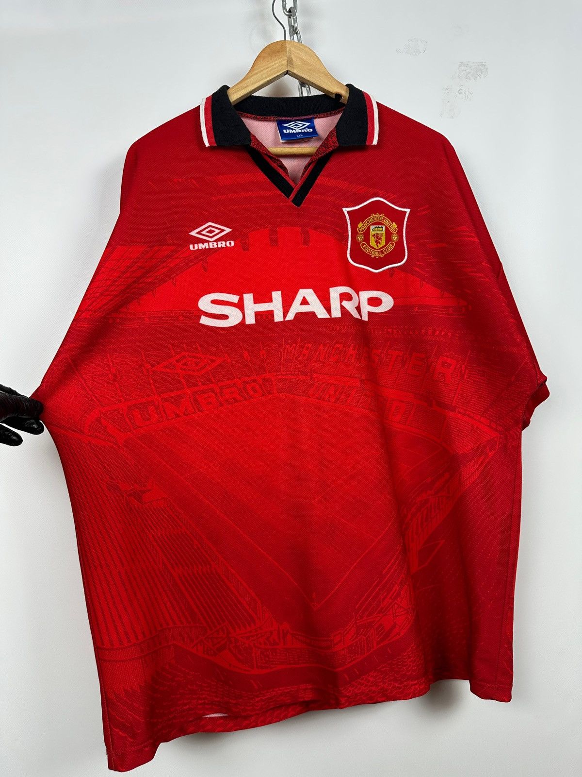 Umbro Vintage 1994-96 Umbro Manchester United Rare Soccer Jersey Size US XXL / EU 58 / 5 - 8 Thumbnail