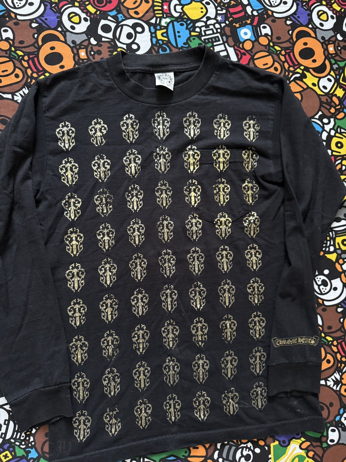 Chrome Hearts Chrome Hearts Gold Multi Dagger Logo Long Sleeve Tee Size US S / EU 44-46 / 1 - 3 Thumbnail