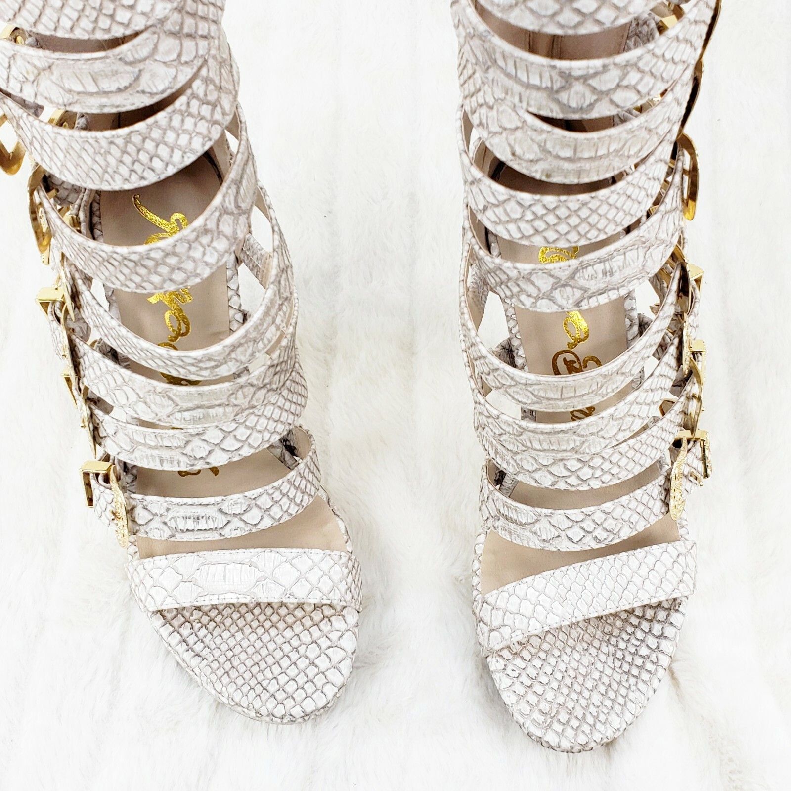 Other Nelly Bernal Draco Multi Strap High Heel Shoes Strappy Ankle Size US 9 / IT 39 - 7 Thumbnail