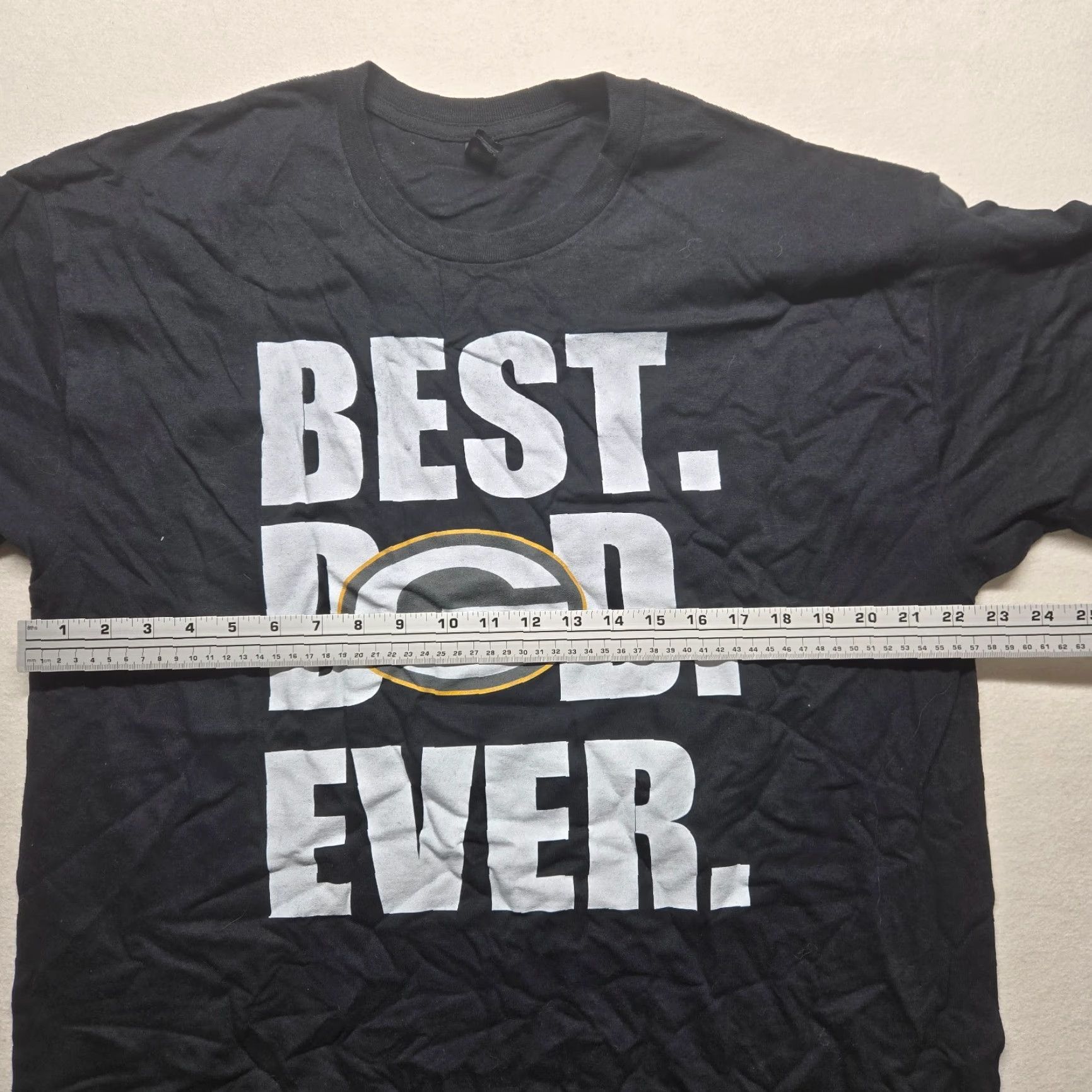 Gildan Best Dad Ever Green Bay Packers Black Tee T-Shirt Short Sleeve Adult Size 2XL Size US XXL / EU 58 / 5 - 4 Thumbnail