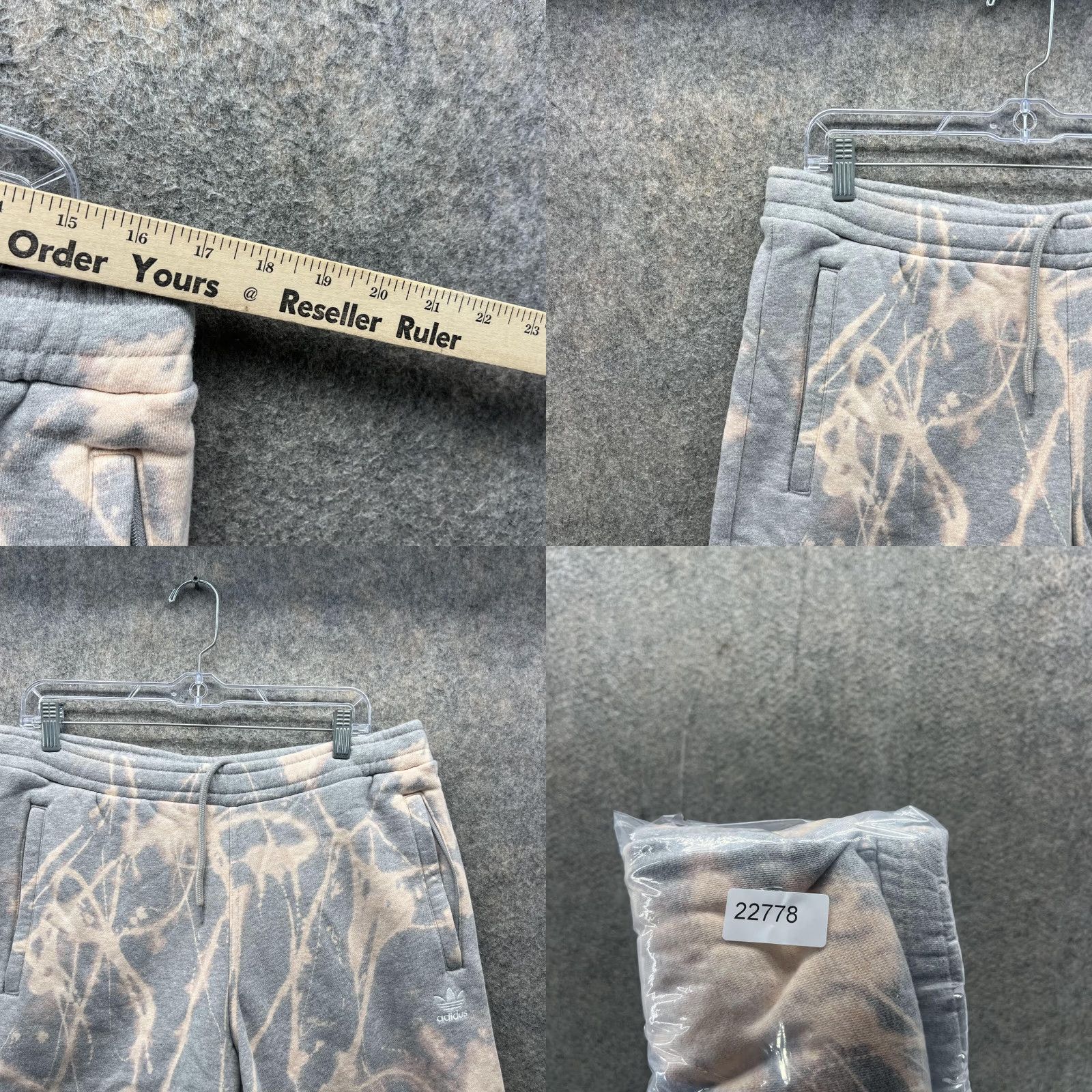 Adidas Adidas Shorts Men Medium Gray Elastic Waist Fleece Trefoil Originals Size US 31 - 8 Thumbnail