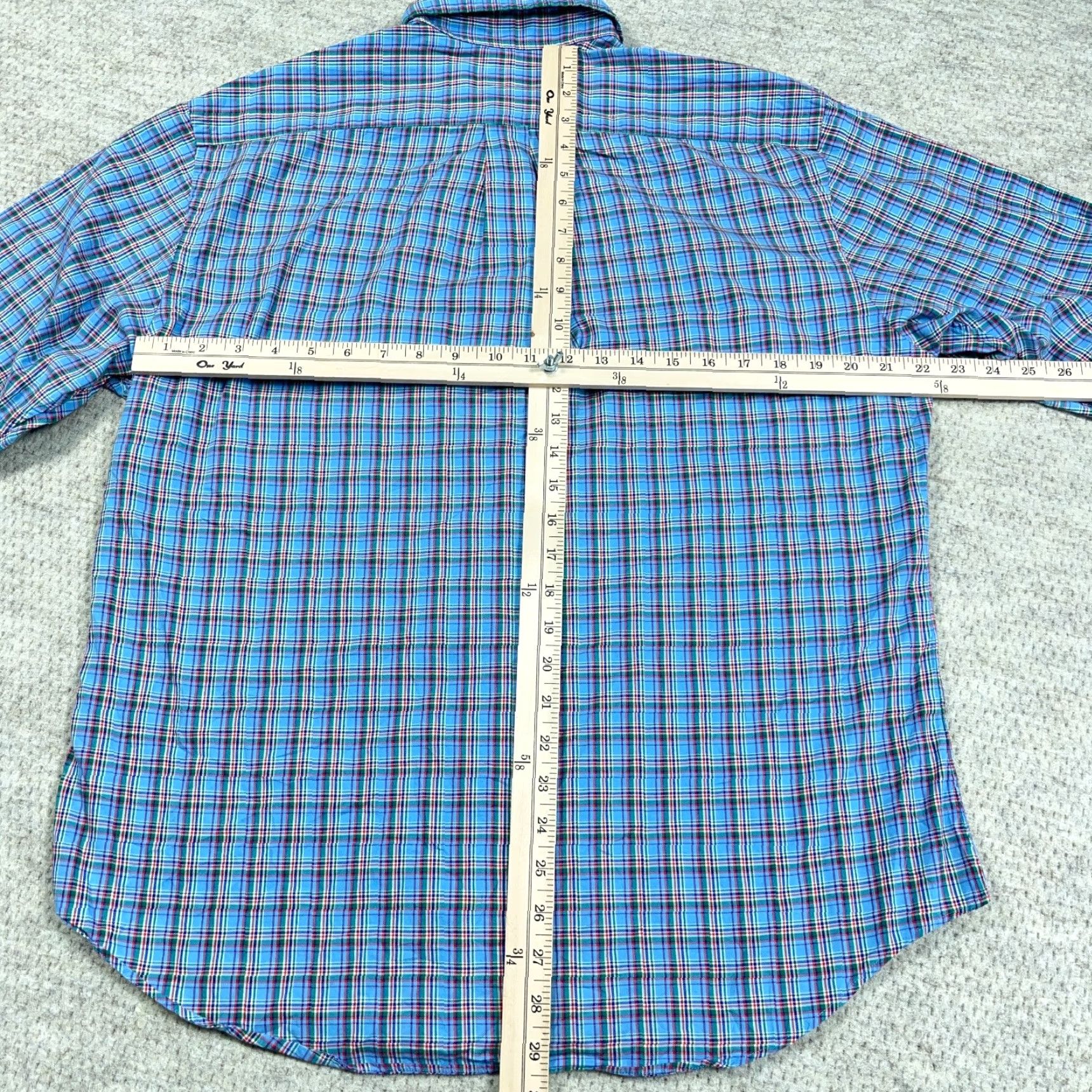 Ralph Lauren Ralph Lauren Oxford Shirt Men XL Slim Fit Blue Plaid Button Up OCBD Preppy Dress Shirt Size 46R - 6 Thumbnail