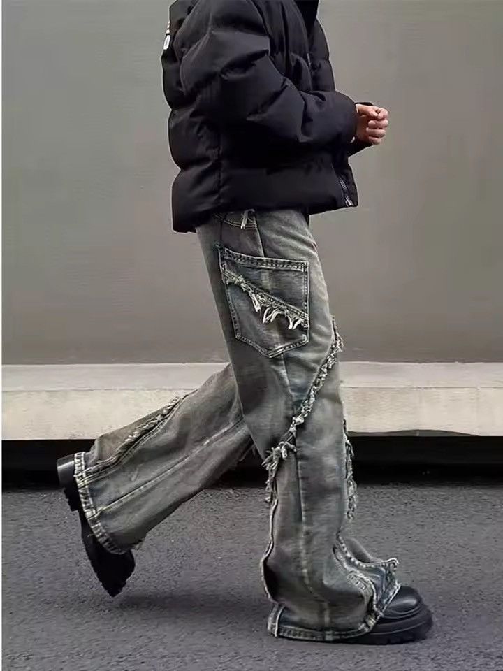 Jean Akimoto x Akira Baggy Light Wash Wide Leg Denim Jeans Size US 28 / EU 44 - 4 Thumbnail