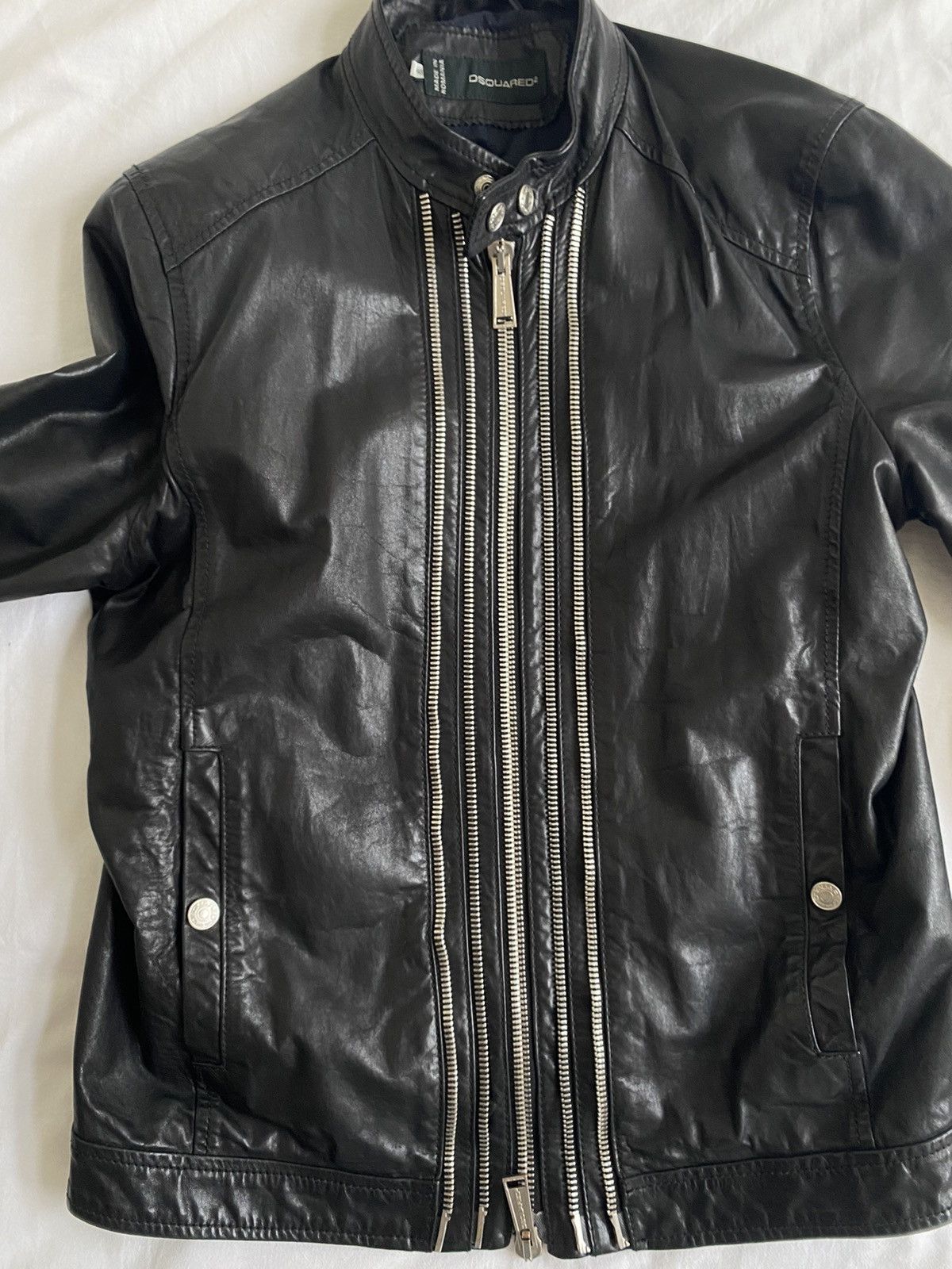 Dsquared2 Dsquared2 leather zip detail jacket Size US M / EU 48-50 / 2 - 3 Thumbnail