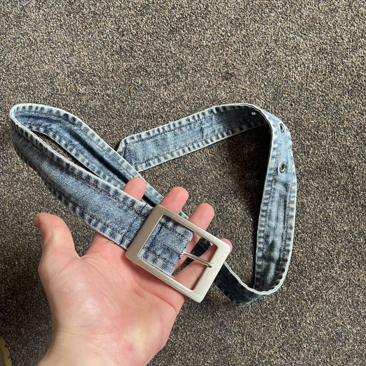 Vintage Vintage 90s Japanese Denim Belt Archive Goth Alt Logo OS Size ONE SIZE - 4 Thumbnail