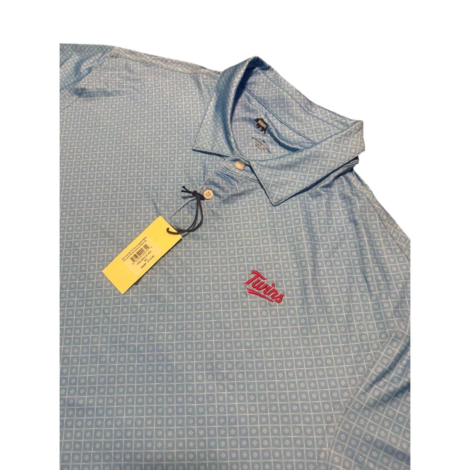 Vintage Onward Reserve Performance Minnesota Twins Crossed Printed Polo Shirt XL Blue NWT Mens Size US XL / EU 56 / 4 - 2 Thumbnail