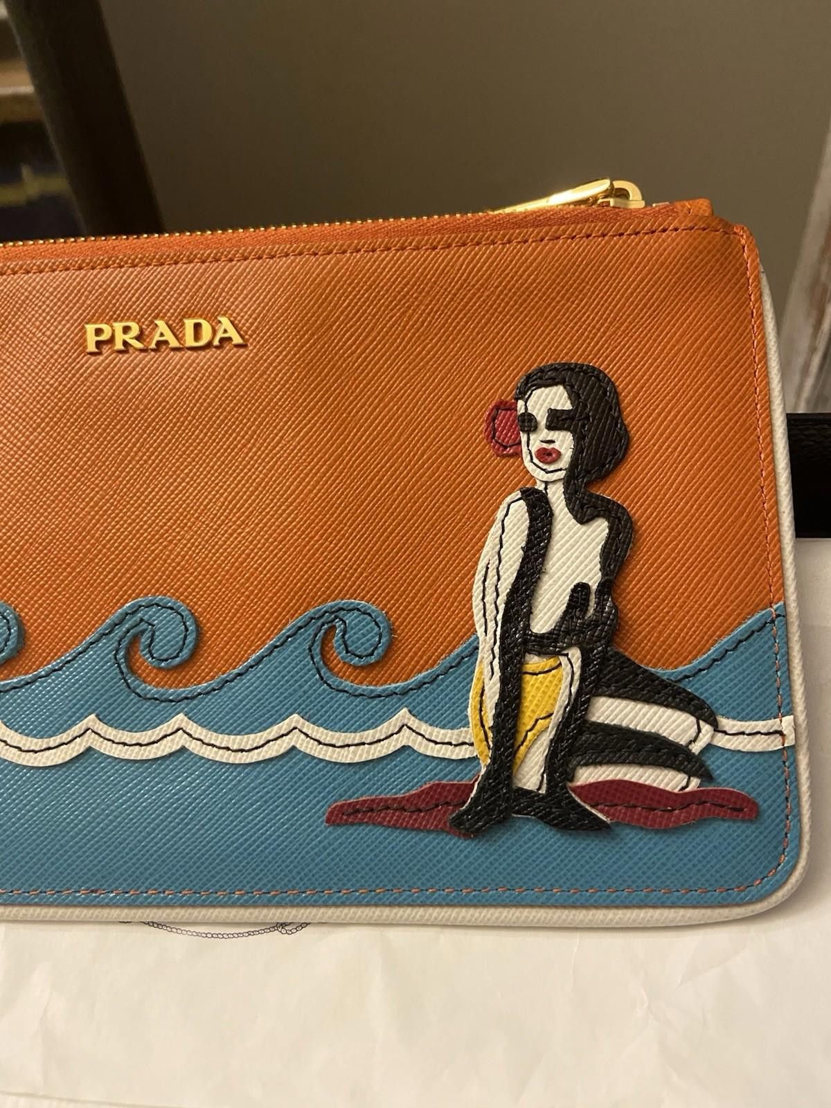 Prada Rare Prada 2013 ResortLine Saffiano Beach Ocean Clutch Pouch Size ONE SIZE - 5 Thumbnail