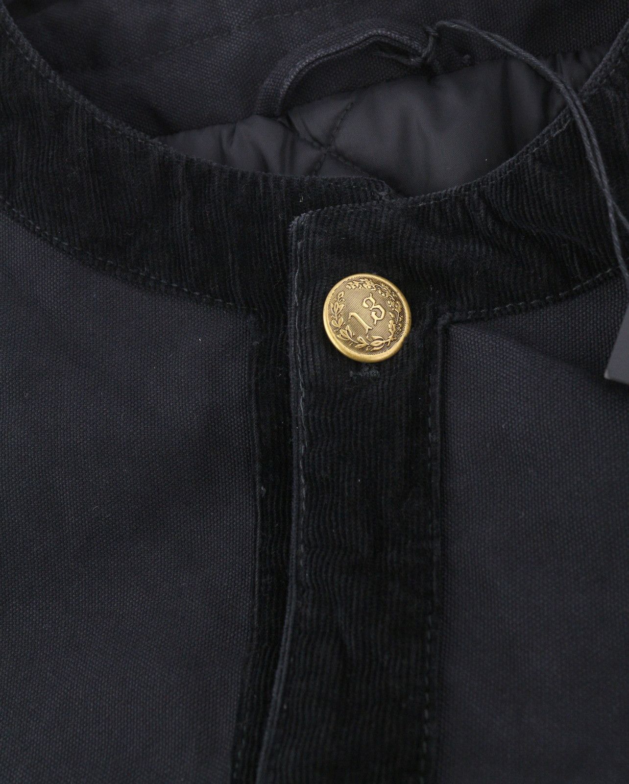 R13 CORD TRIMMED CHORE M Shadow Black Insulated Button-Up 86585 Size M / US 6-8 / IT 42-44 - 11 Thumbnail