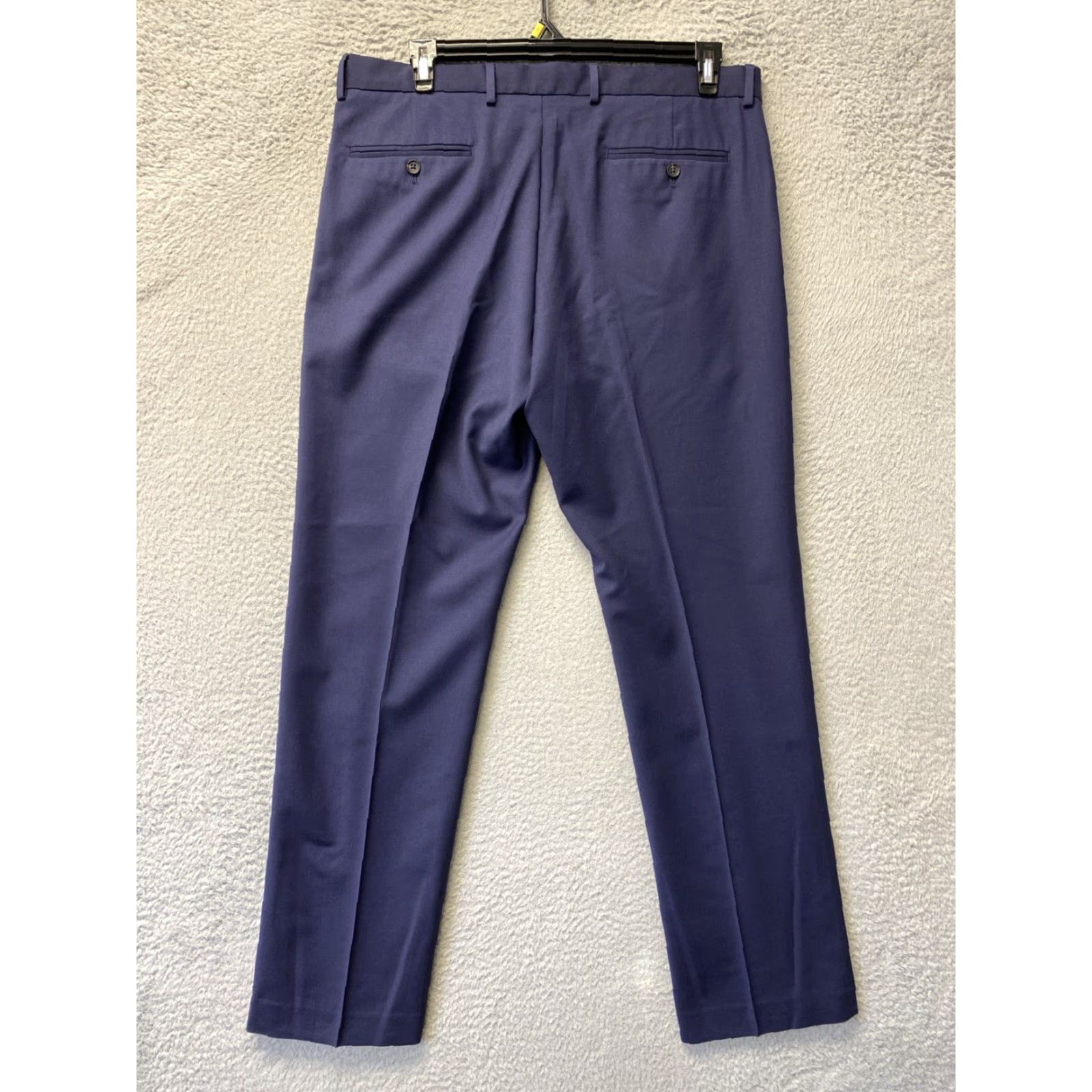 Nordstrom VINTAGE Nordstrom Men's Pants Dress Trousers Flat Front Wool Blend Navy 36x33 Casual Business Size US 36 / EU 52 - 6 Thumbnail
