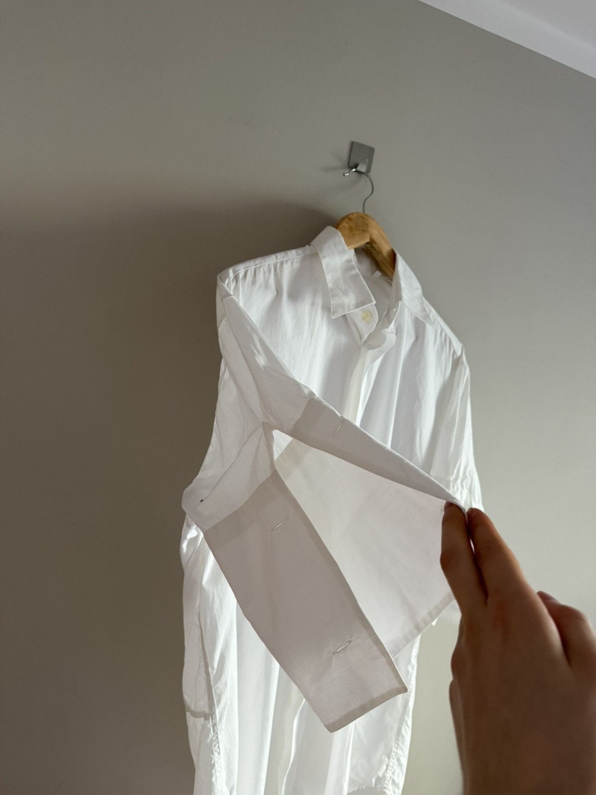 Dirk Bikkembergs Dirk Bikkembergs White Shirt with Open Sleeve Slits Size US L / EU 52-54 / 3 - 6 Thumbnail