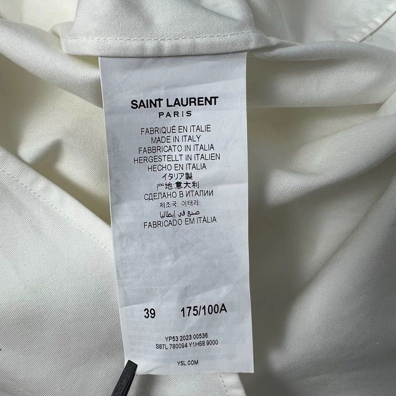 Saint Laurent Paris saint laurent paris size 39 24ss White Organ Shirt 2503-Nex Size US M / EU 48-50 / 2 - 4 Thumbnail