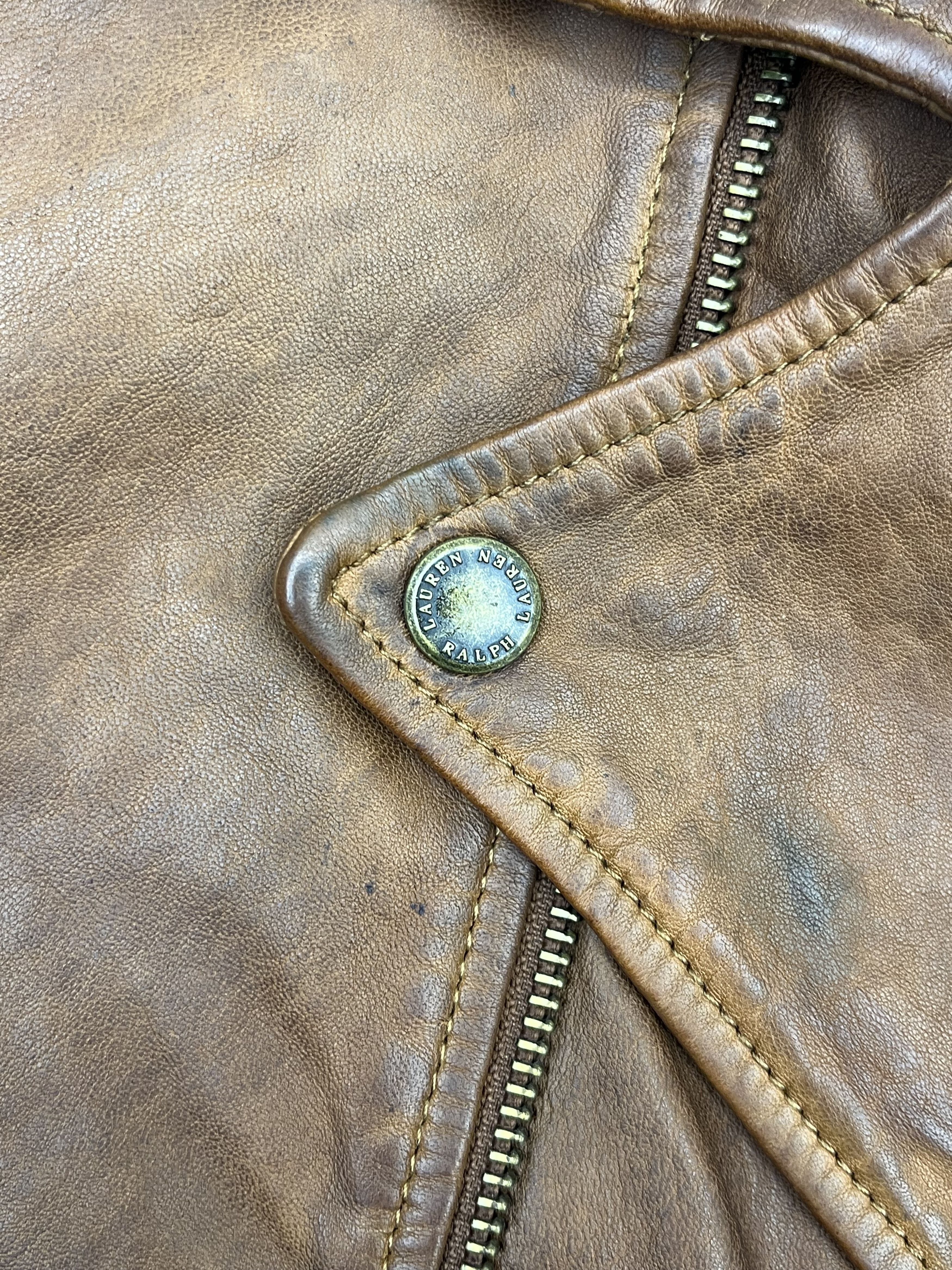Lauren Ralph Lauren Lauren Ralph Lauren Brown Leather Biker Moto Jacket Size M / US 6-8 / IT 42-44 - 7 Thumbnail